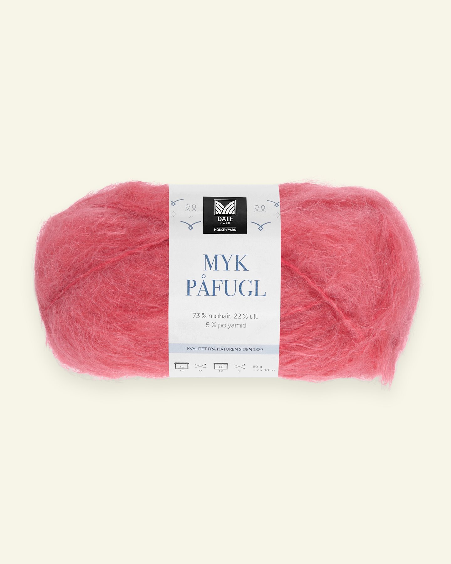 Dale Garn, mohair/wool yarn "Myk Påfugl", coral 90000236_pack