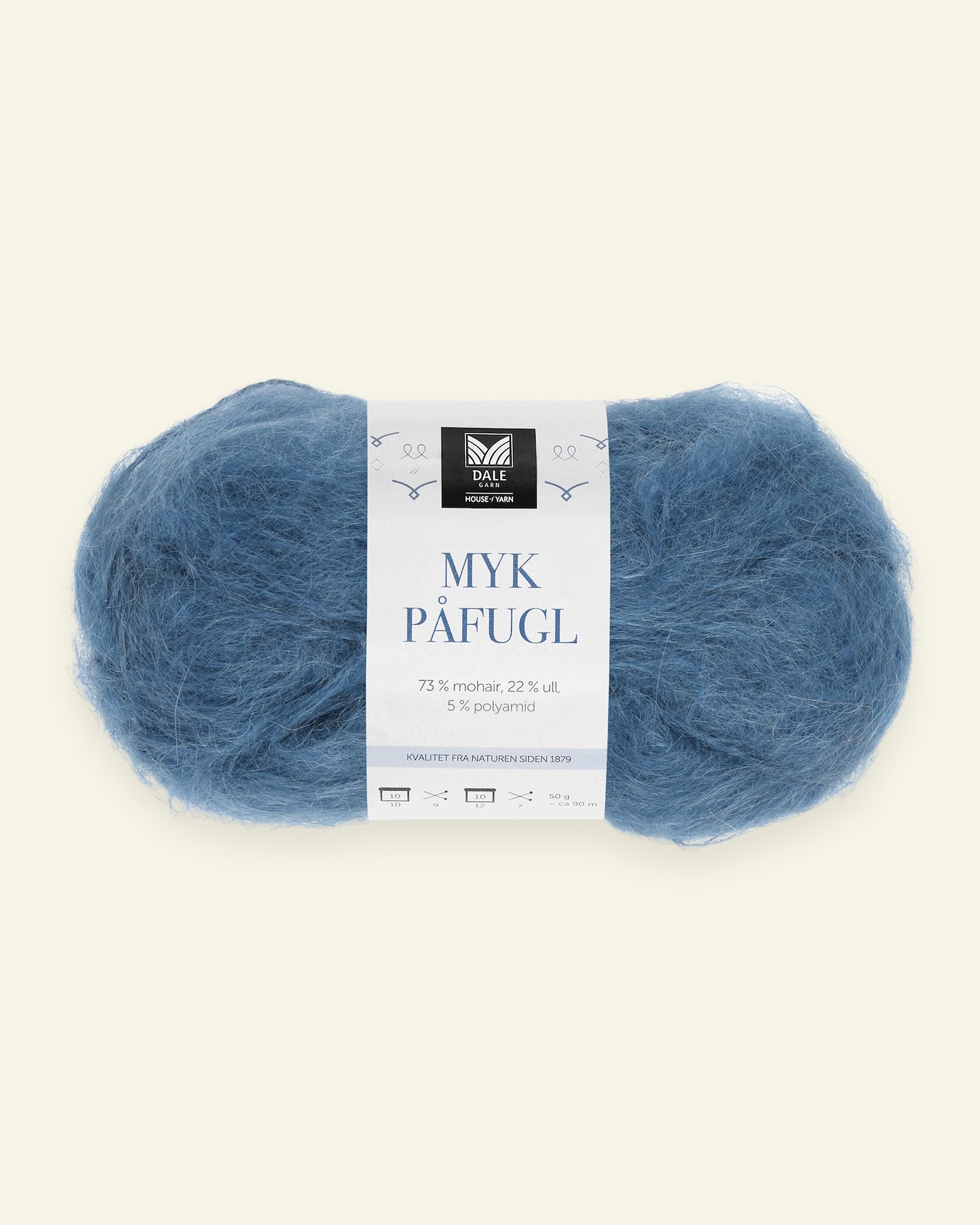 Dale Garn, mohair/wool yarn "Myk Påfugl", denim blue 90000248_pack