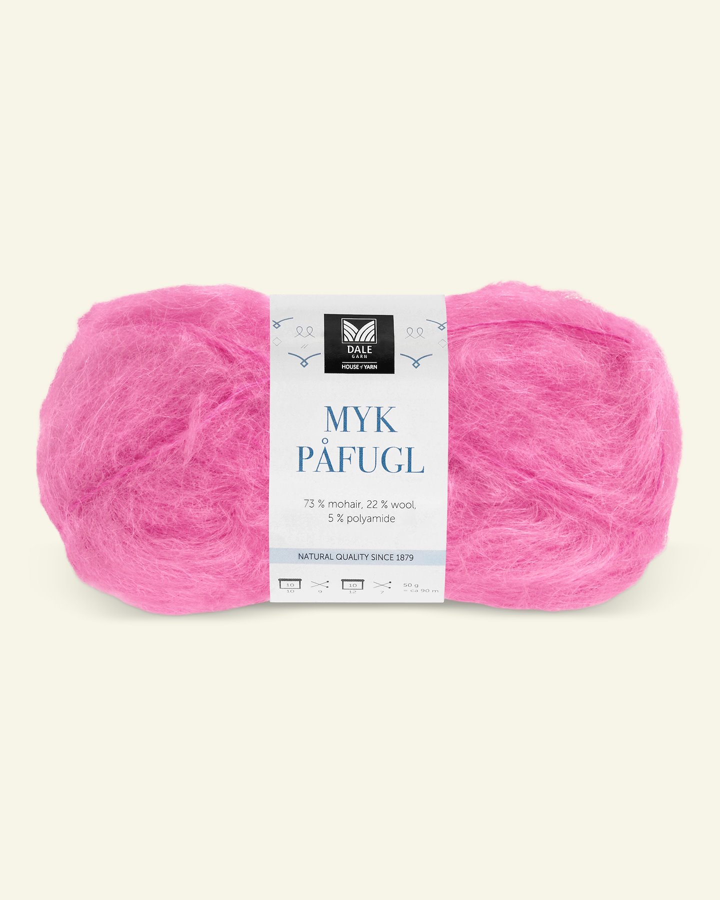 Dale Garn, mohair/wool yarn "Myk Påfugl", fuchsia 90001225_pack