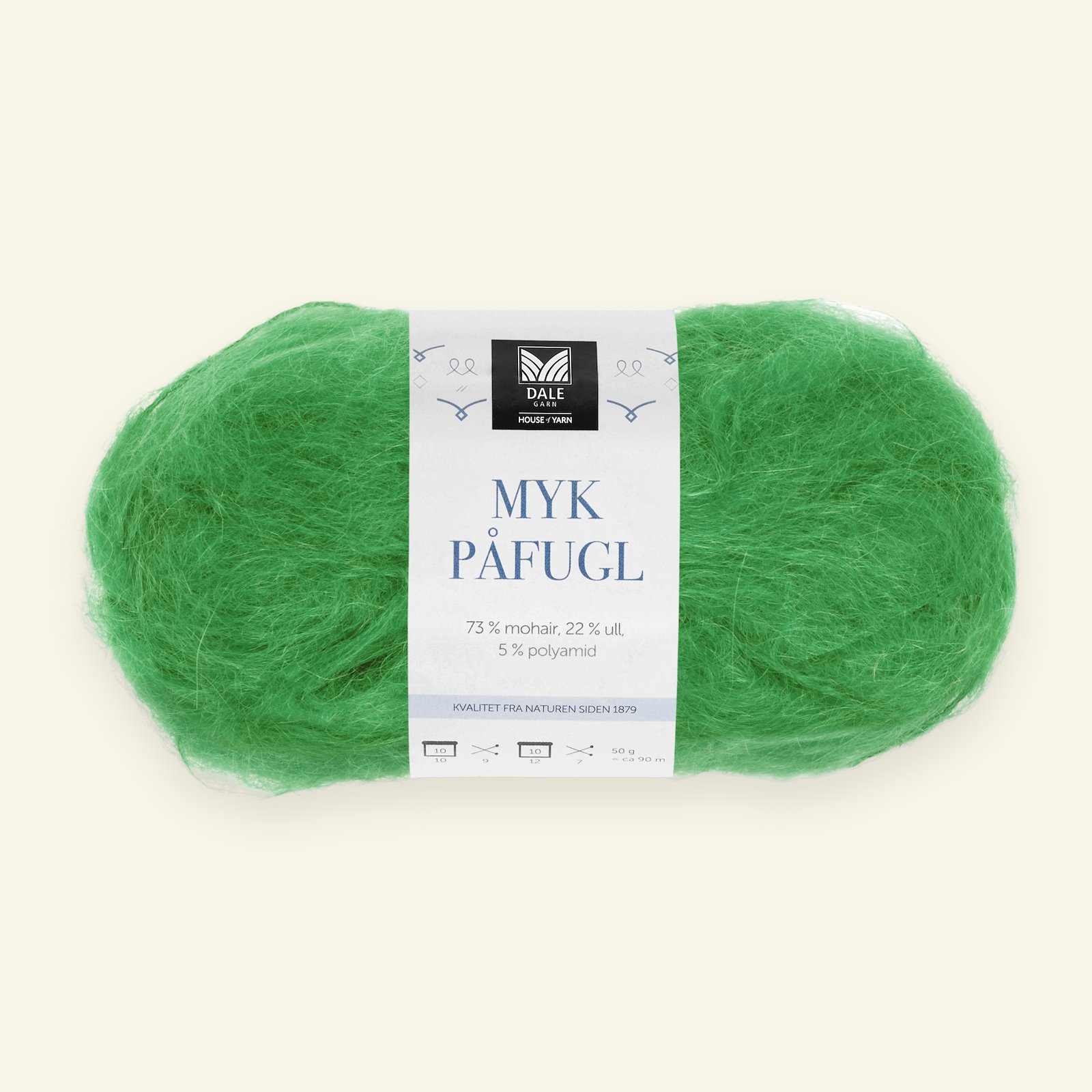 Dale Garn, mohair/wool yarn "Myk Påfugl", green 90000263_pack