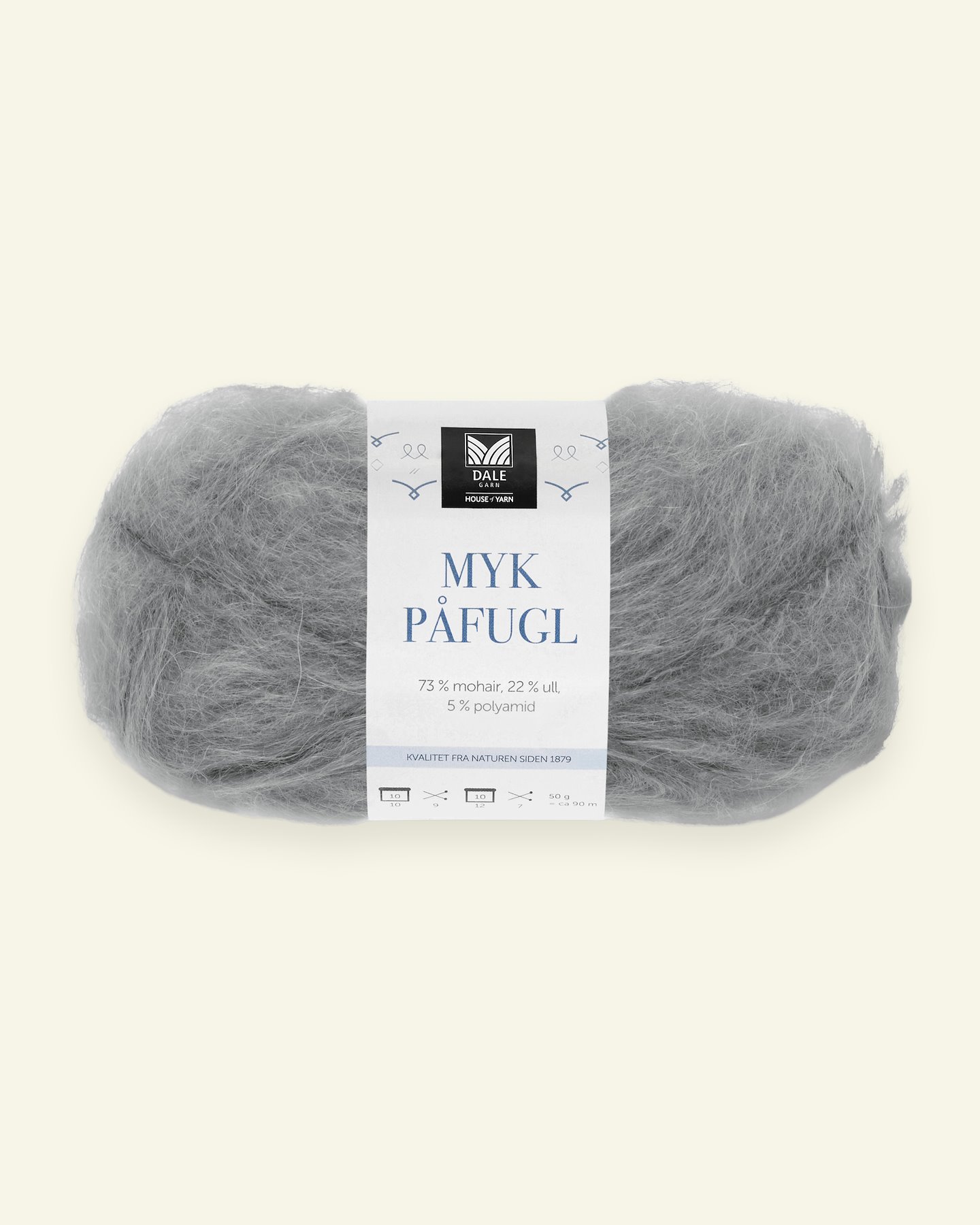 Dale Garn, mohair/wool yarn "Myk Påfugl", grey 90000241_pack