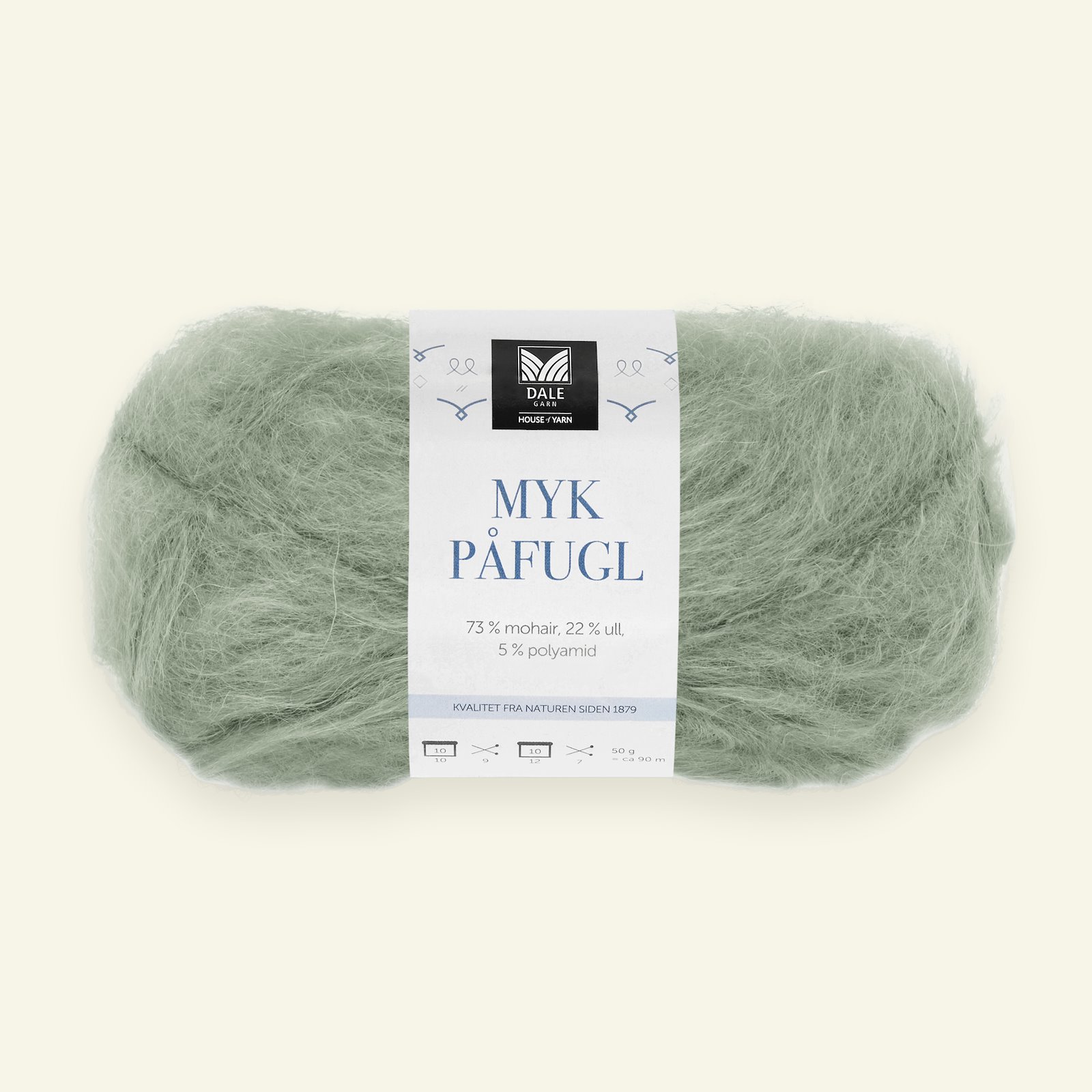 Dale Garn, mohair/wool yarn "Myk Påfugl", jade green 90000255_pack