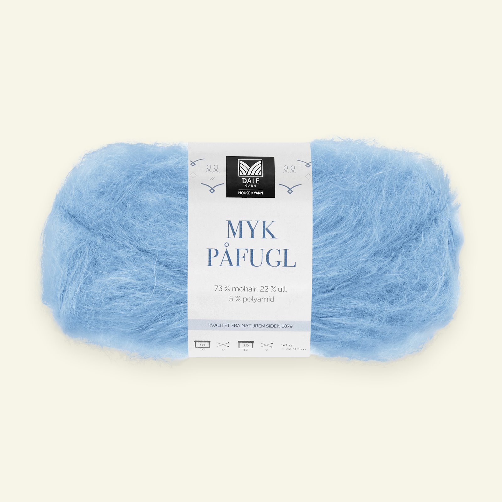Dale Garn, mohair/wool yarn "Myk Påfugl", light blue 90000260_pack