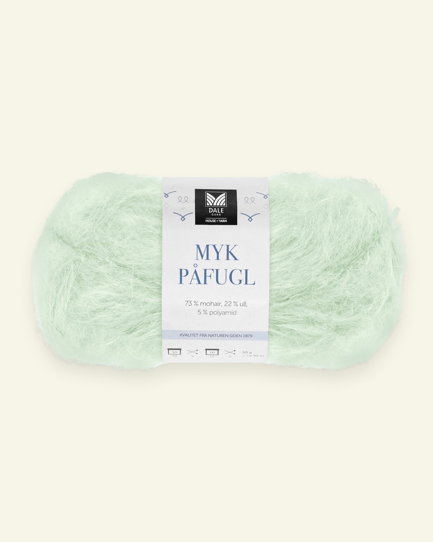 Dale Garn, mohair/wool yarn "Myk Påfugl", mint green (7949) 90000264_pack