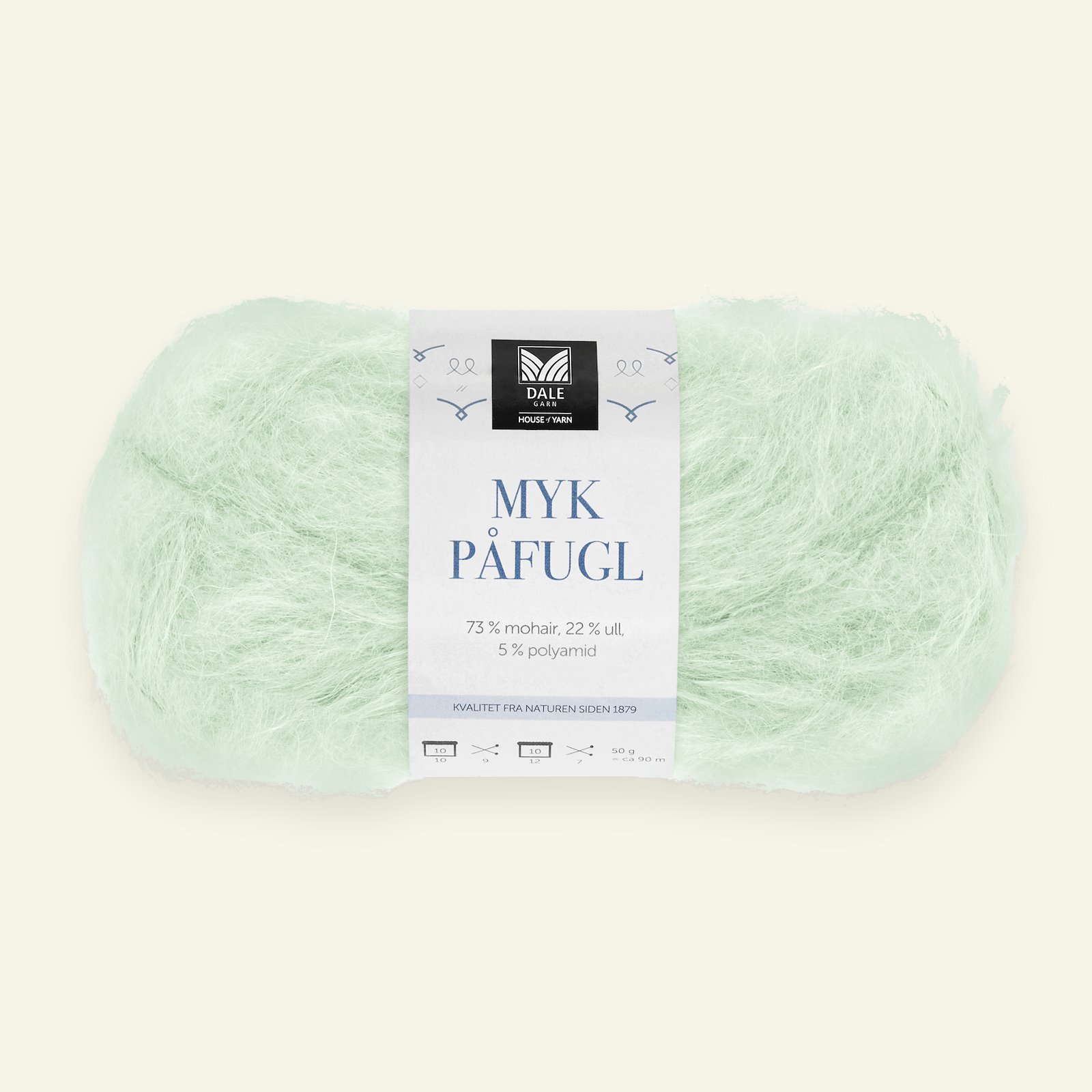 Dale Garn, mohair/wool yarn "Myk Påfugl", mint green (7949) 90000264_pack
