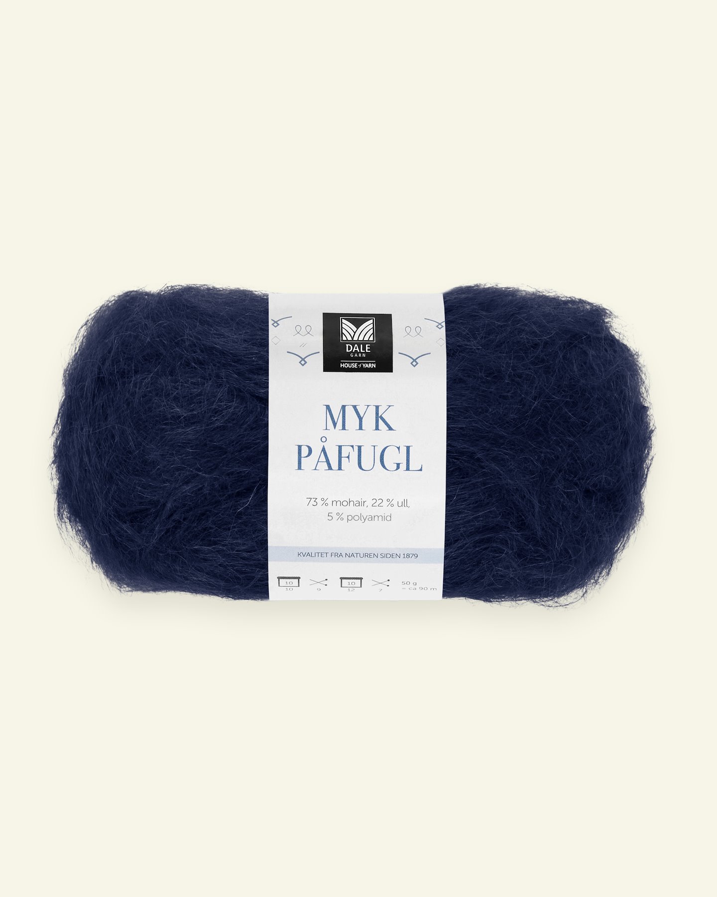 Dale Garn, mohair/wool yarn "Myk Påfugl", navy blue 90000240_pack