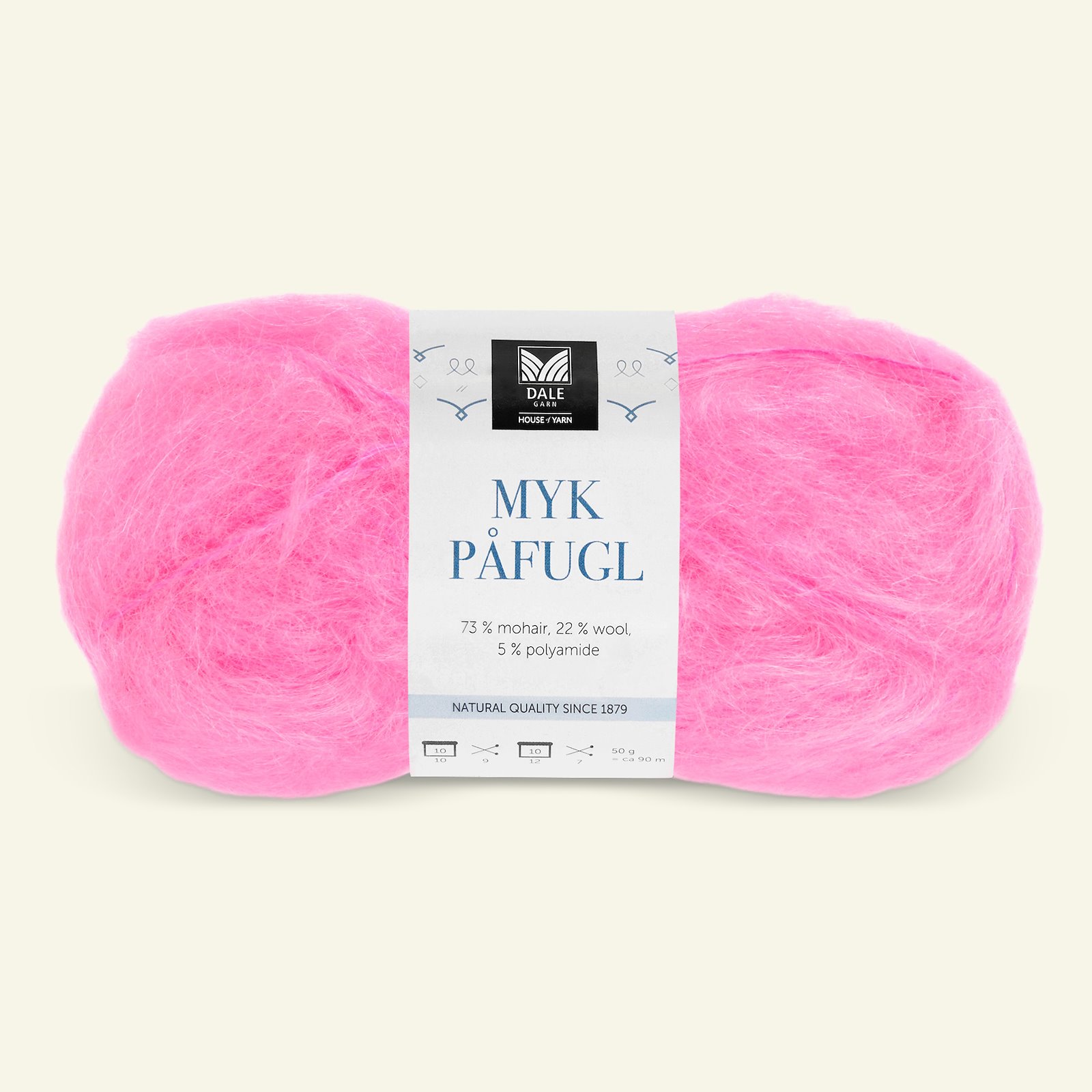Dale Garn, mohair/wool yarn "Myk Påfugl", neon rose (7957) 90001230_pack