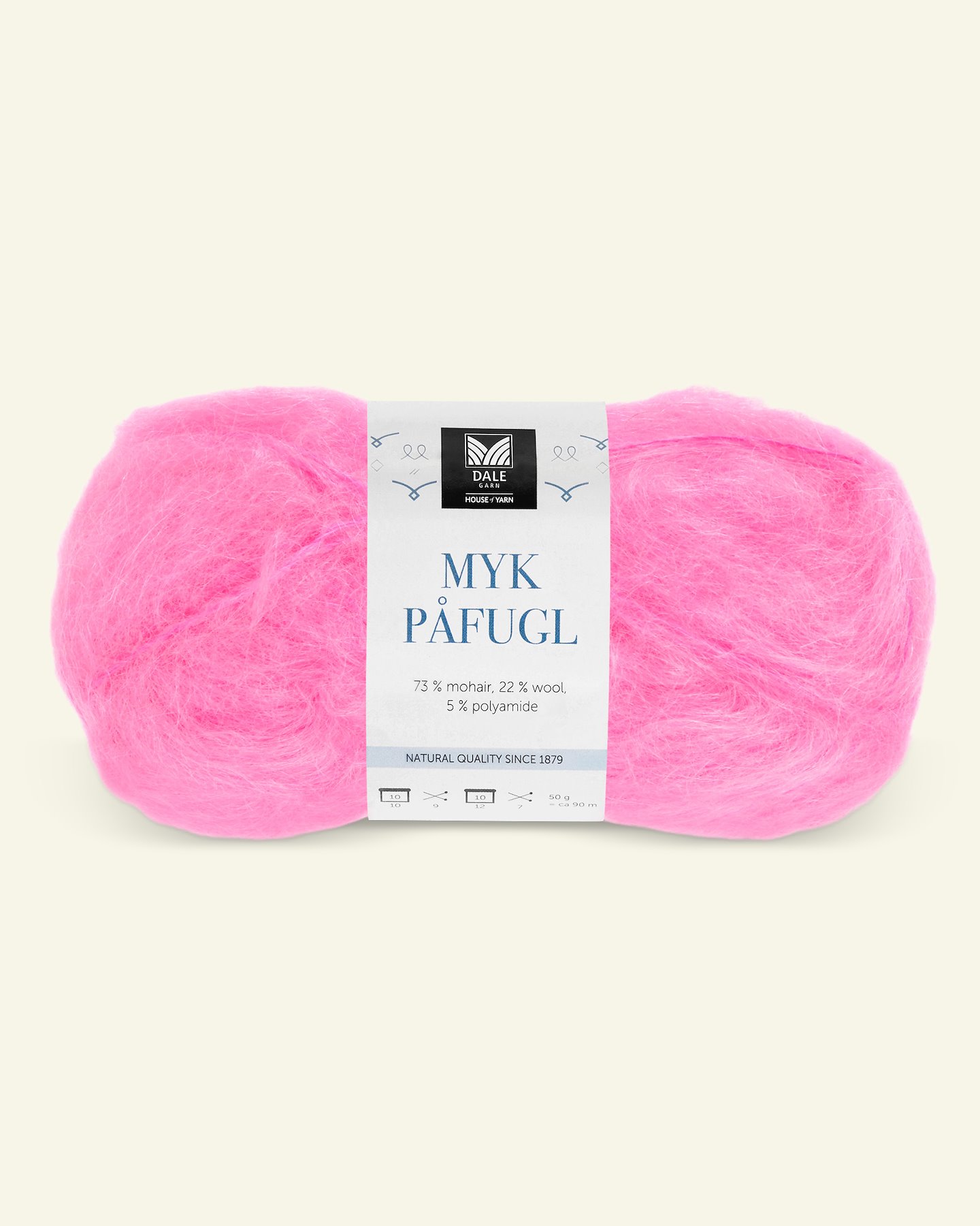 Dale Garn, mohair/wool yarn "Myk Påfugl", neon rose 90001230_pack