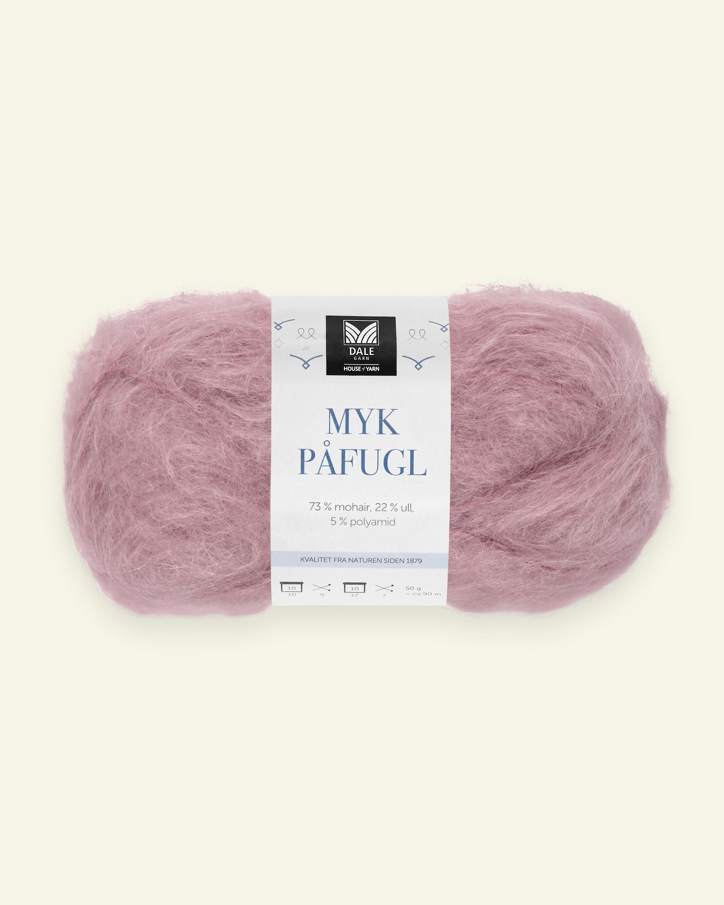 Dale Garn, mohair/wool yarn "Myk Påfugl", old rose 90000253_pack