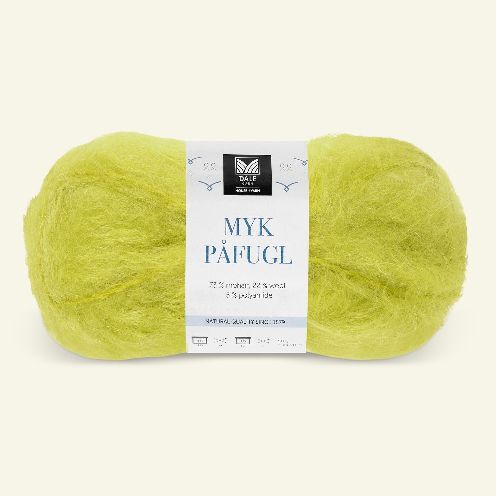 Dale Garn, mohair/wool yarn "Myk Påfugl", pear green (7953) 90001226_pack