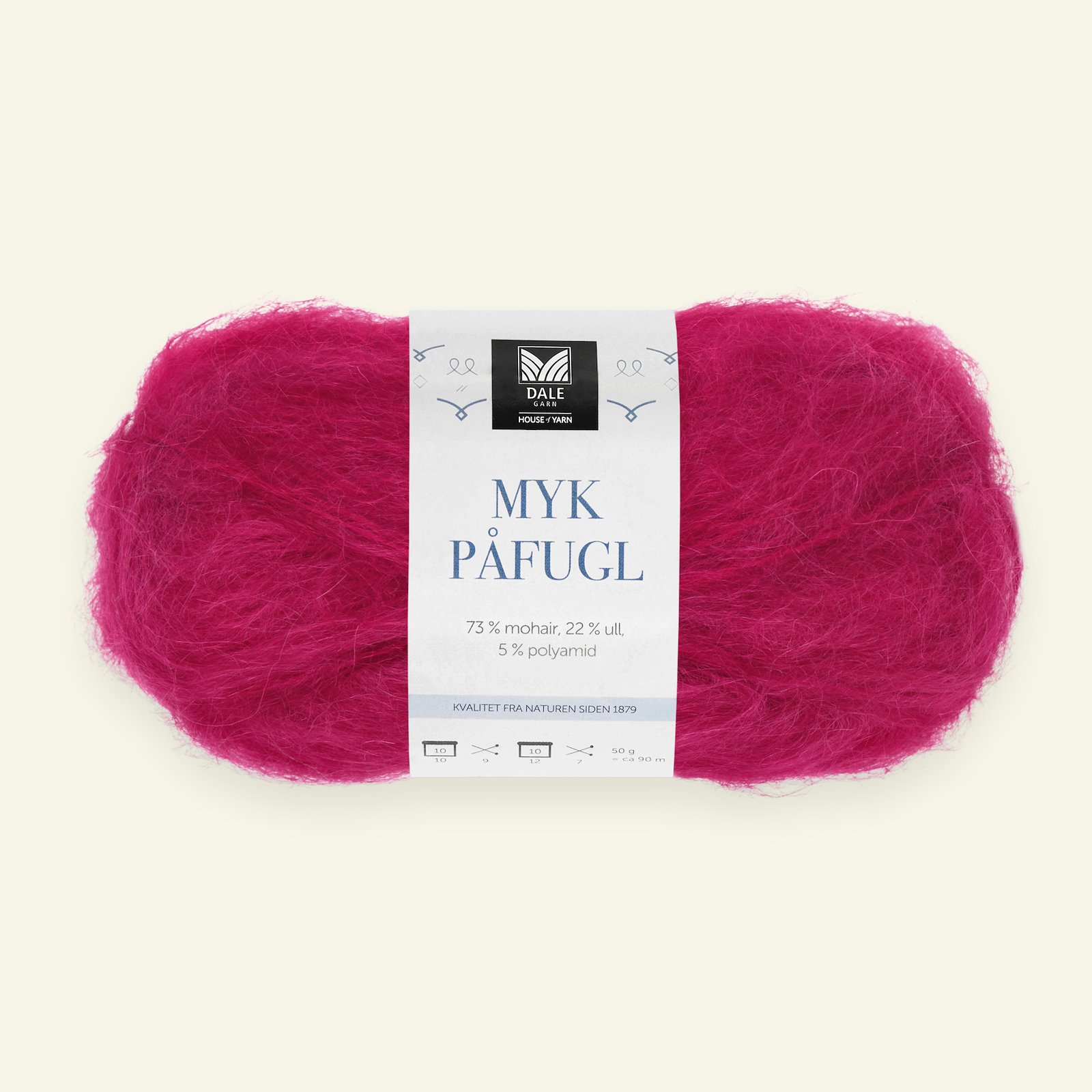 Dale Garn, mohair/wool yarn "Myk Påfugl", raspberry (4227) 90000237_pack