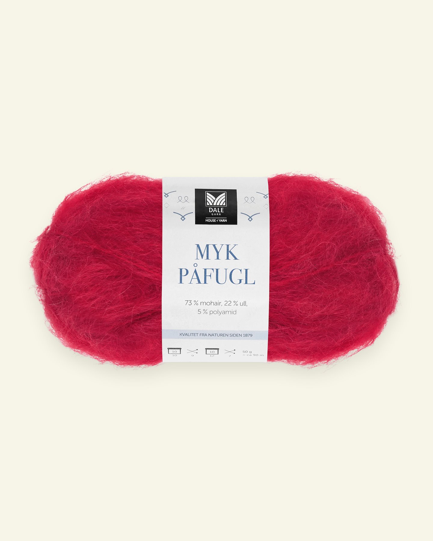 Dale Garn, mohair/wool yarn "Myk Påfugl", red 90000266_pack