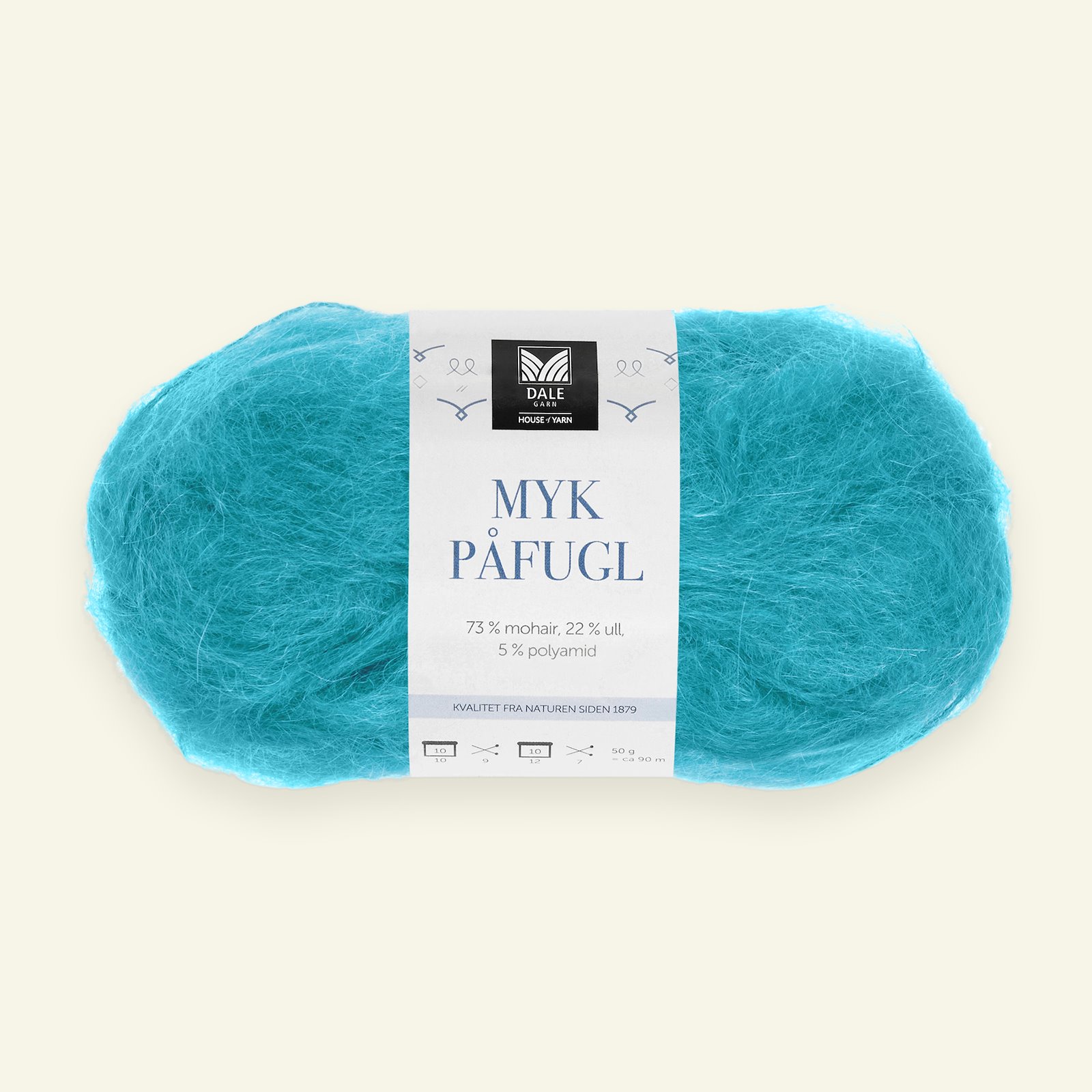 Dale Garn, mohair/wool yarn "Myk Påfugl", turquoise (7950) 90000265_pack
