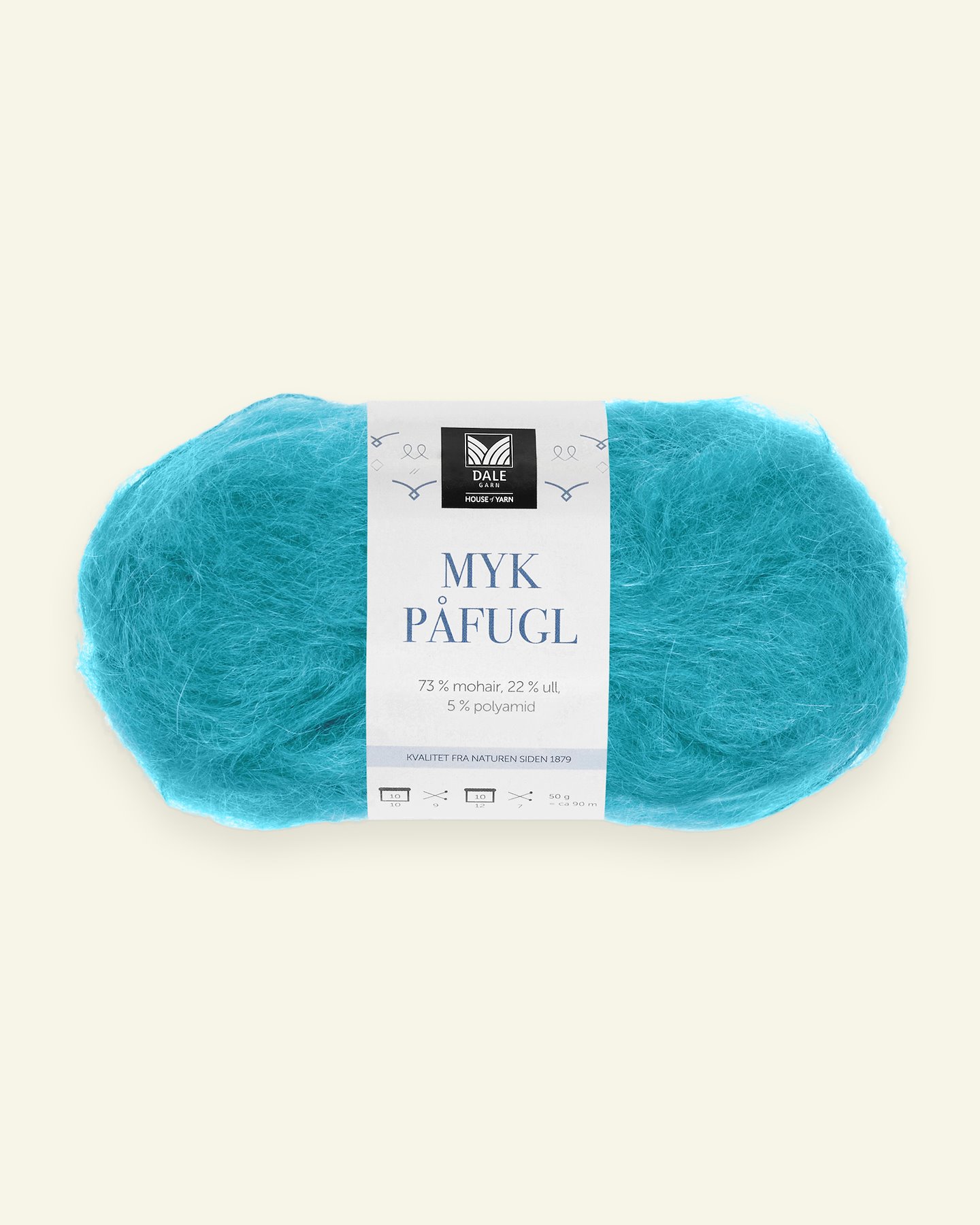Dale Garn, mohair/wool yarn "Myk Påfugl", turquoise 90000265_pack