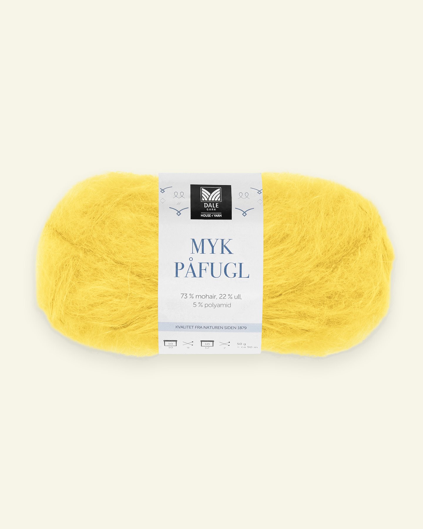 Dale Garn, mohair/wool yarn "Myk Påfugl", yellow (7947) 90000262_pack