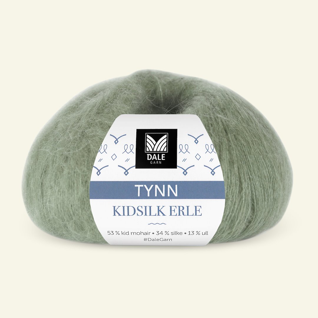 Se Dale Garn, silk mohair uldgarn "Tynn Kidsilk Erle", jade grøn (4009) hos Selfmade