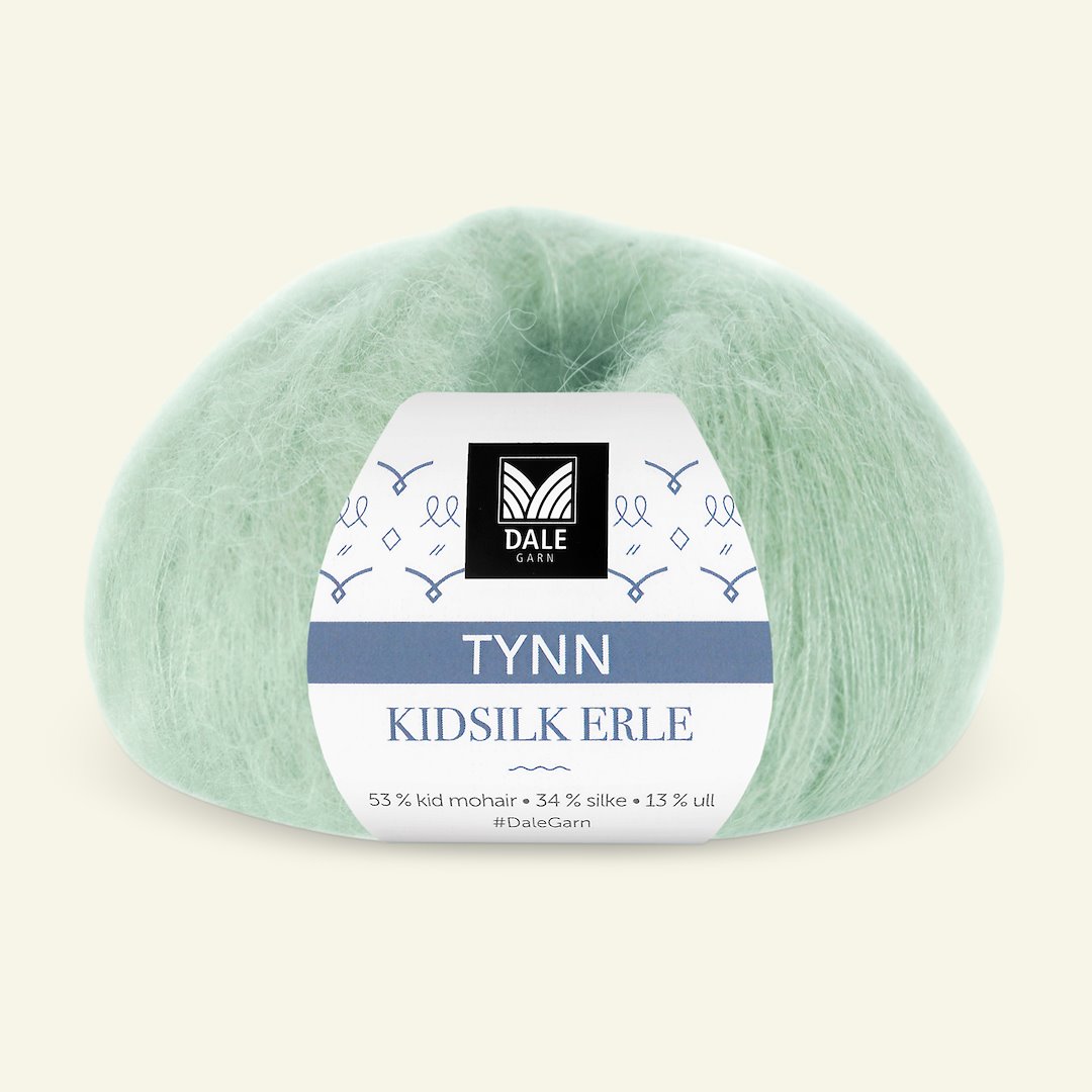 Se Dale Garn, silk mohair uldgarn "Tynn Kidsilk Erle", mint grøn (4035) hos Selfmade