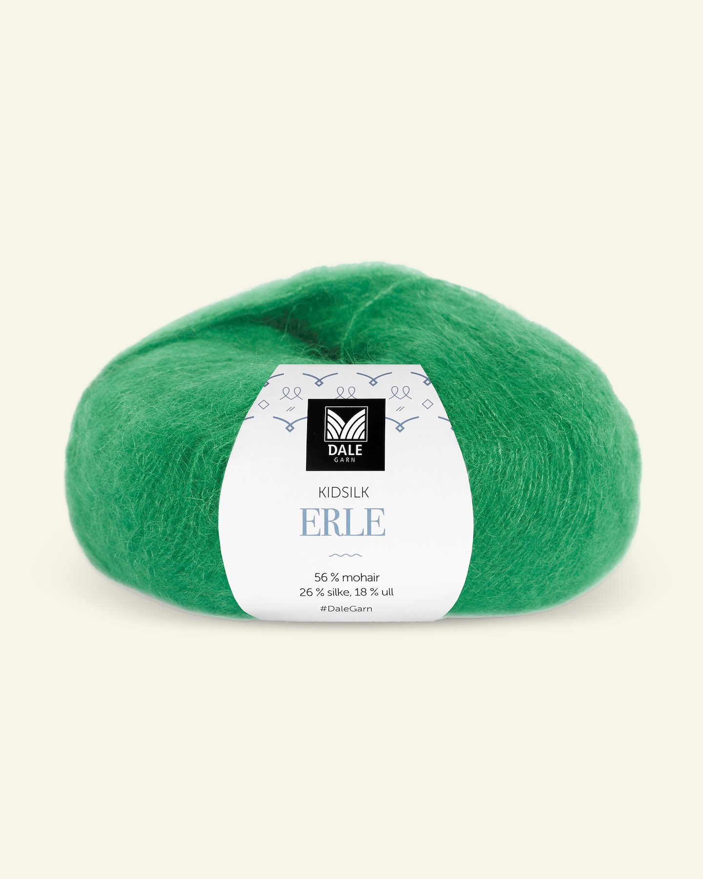 Dale Garn, silk mohair ullgarn "Kidsilk Erle", skarp grønn (9073) 90000799_pack
