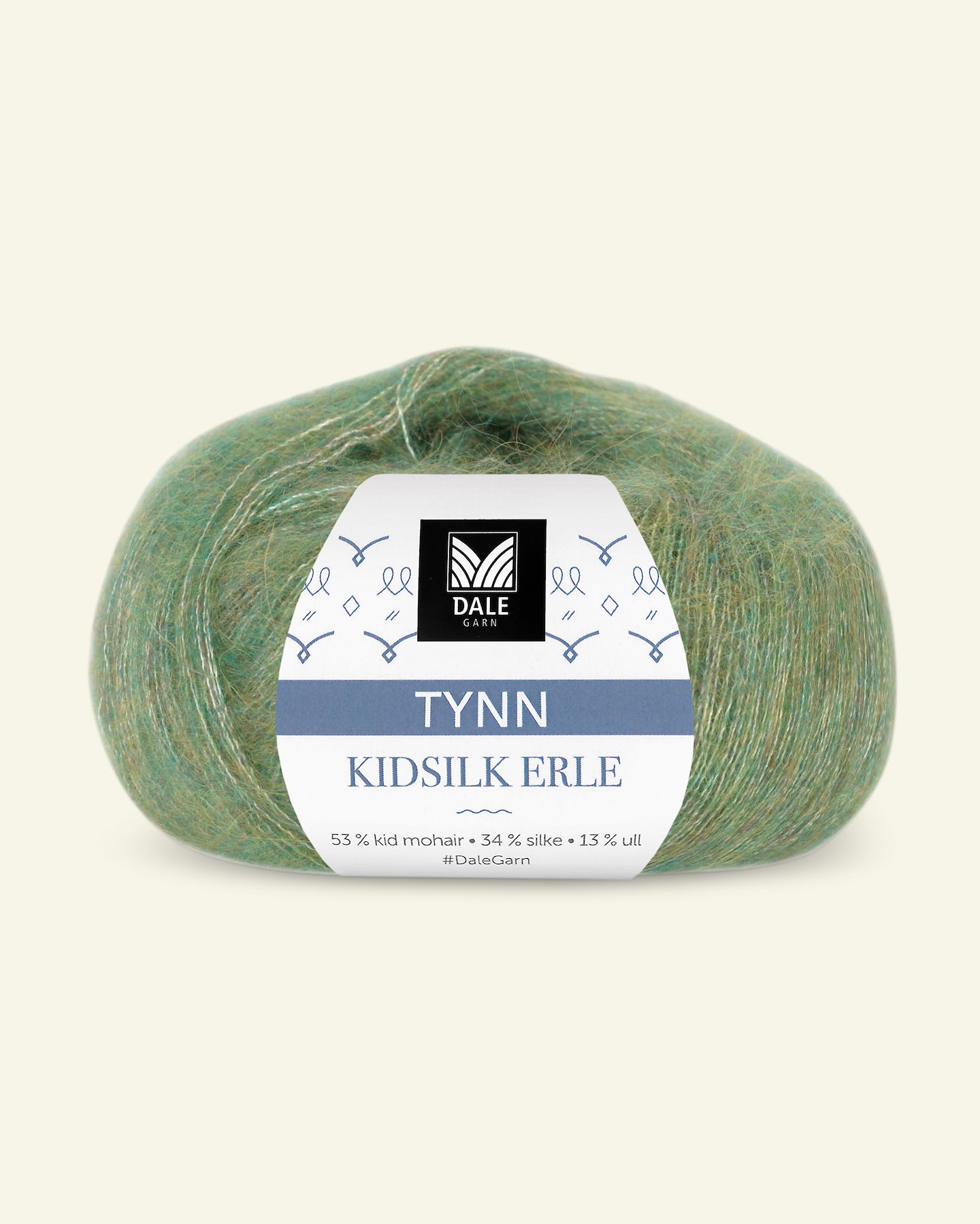 Dale Garn, silk mohair ullgarn "Tynn Kidsilk Erle", grønn melert (4017) 90000813_pack