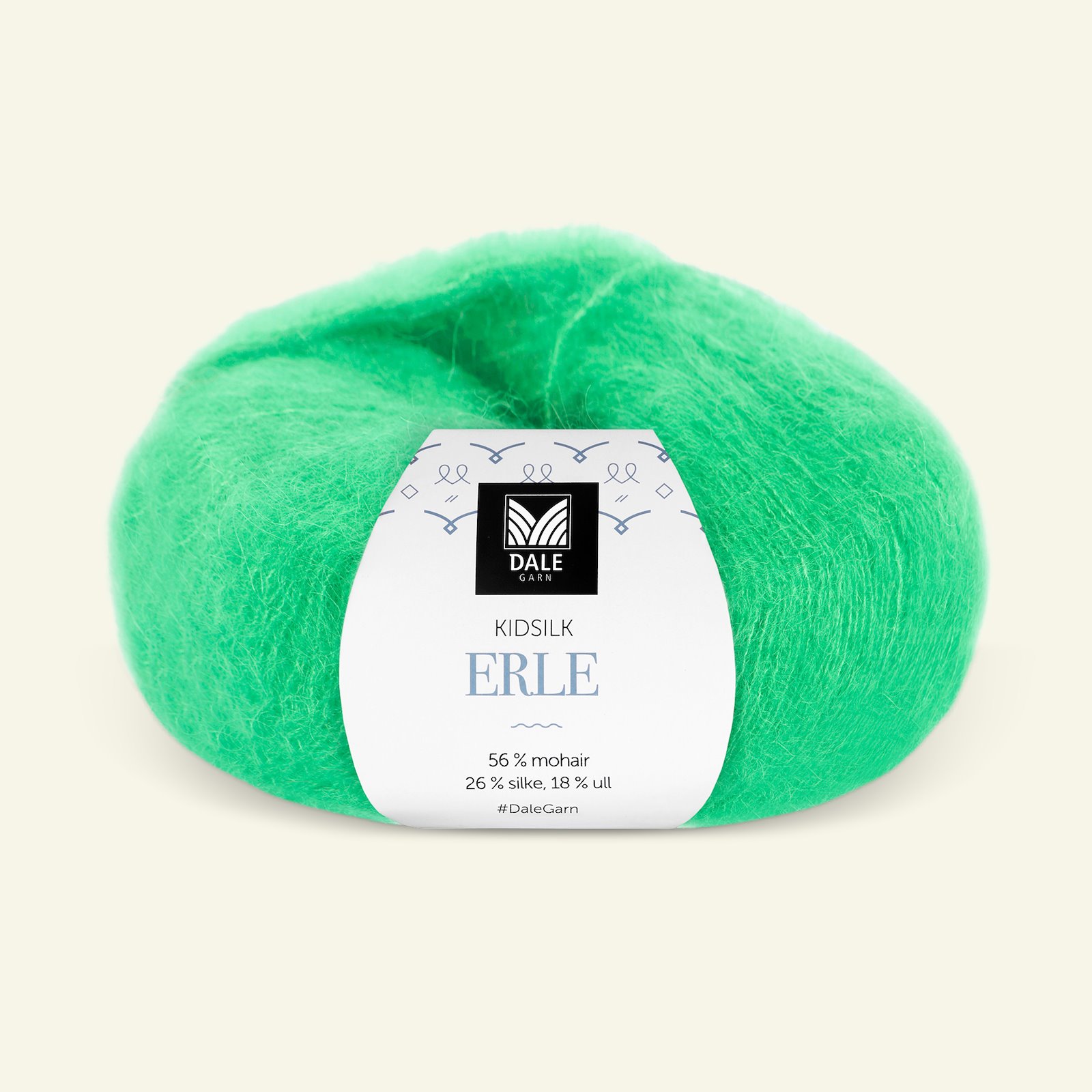Dale Garn, silk mohair wool yarn "Kidsilk Erle", dark mint green (9081) 90001209_pack