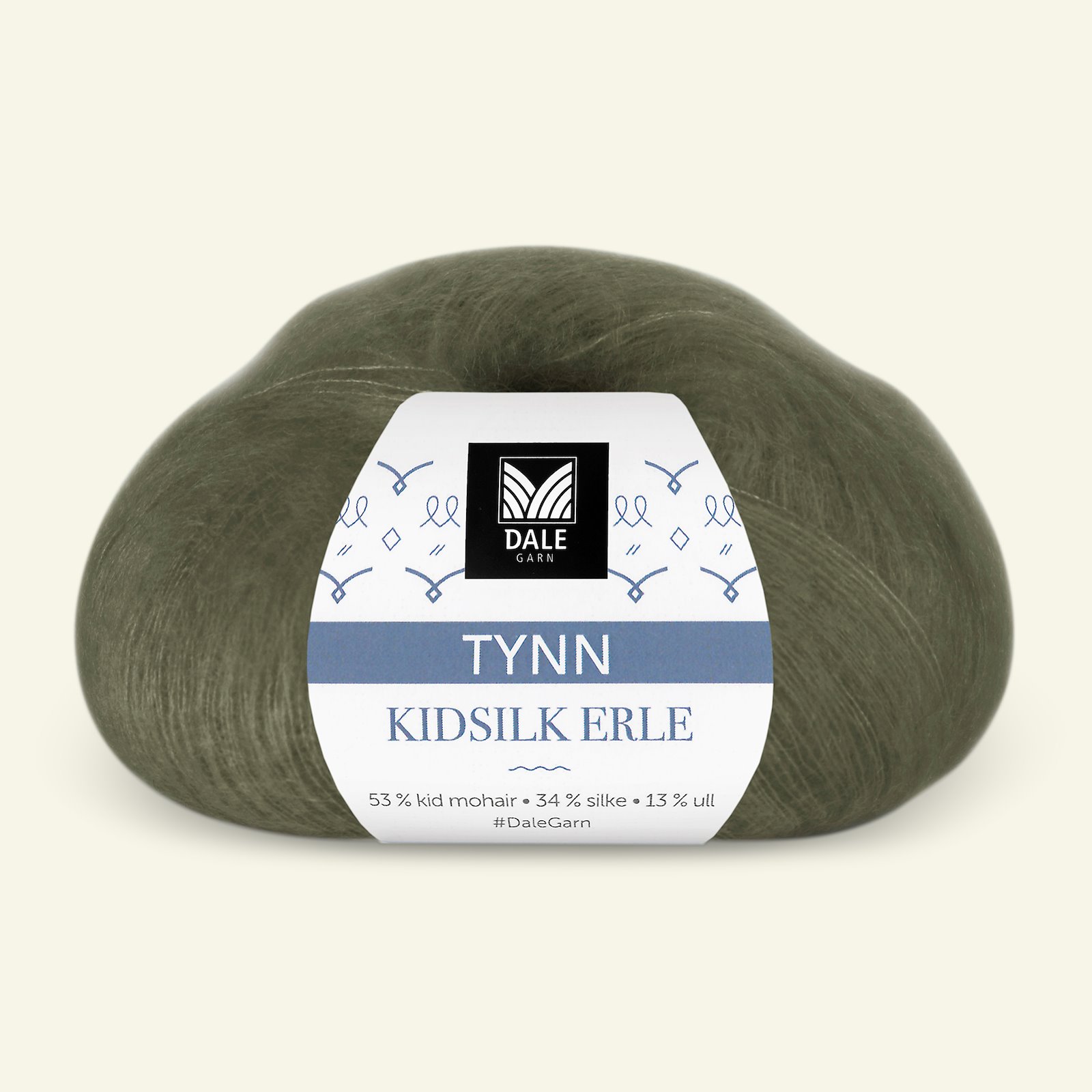 Dale Garn, silk mohair wool yarn "Tynn Kidsilk Erle", army green (4012) 90000811_pack