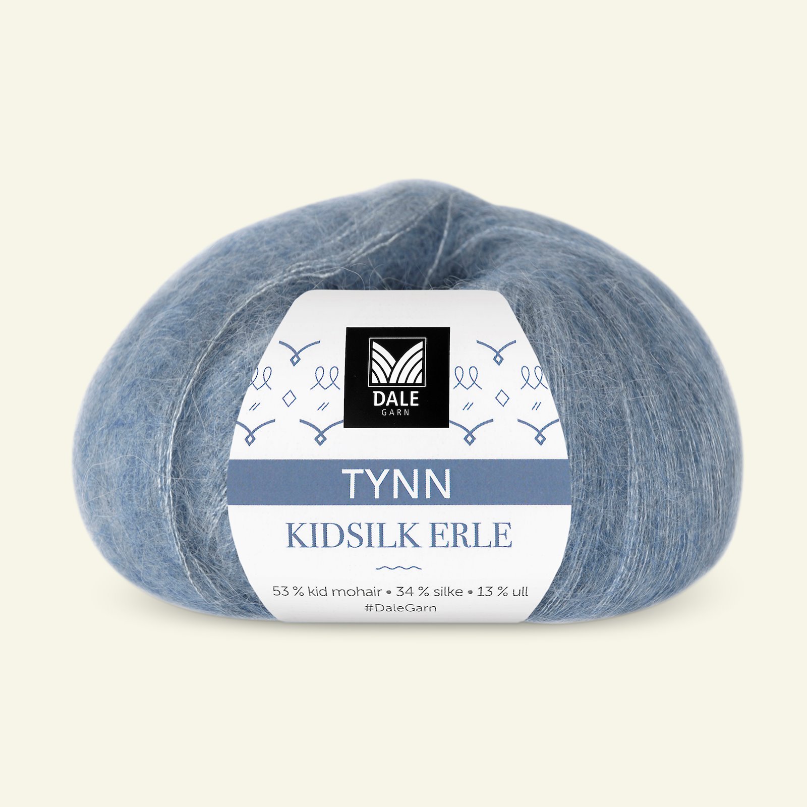 Dale Garn, silk mohair wool yarn "Tynn Kidsilk Erle", denim mel. (4013) 90000812_pack
