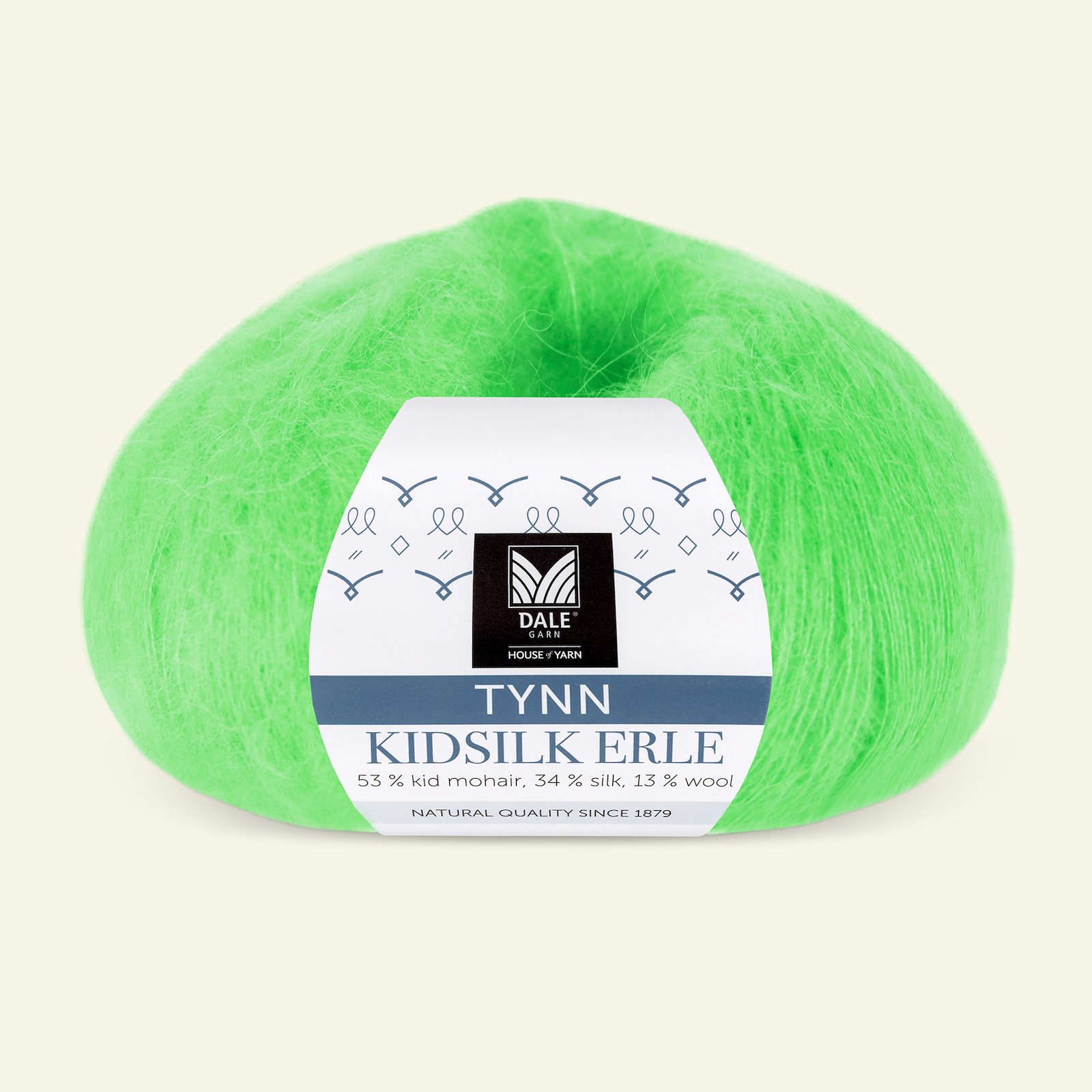 Dale Garn, silk mohair wool yarn "Tynn Kidsilk Erle", neon green 90001219_pack