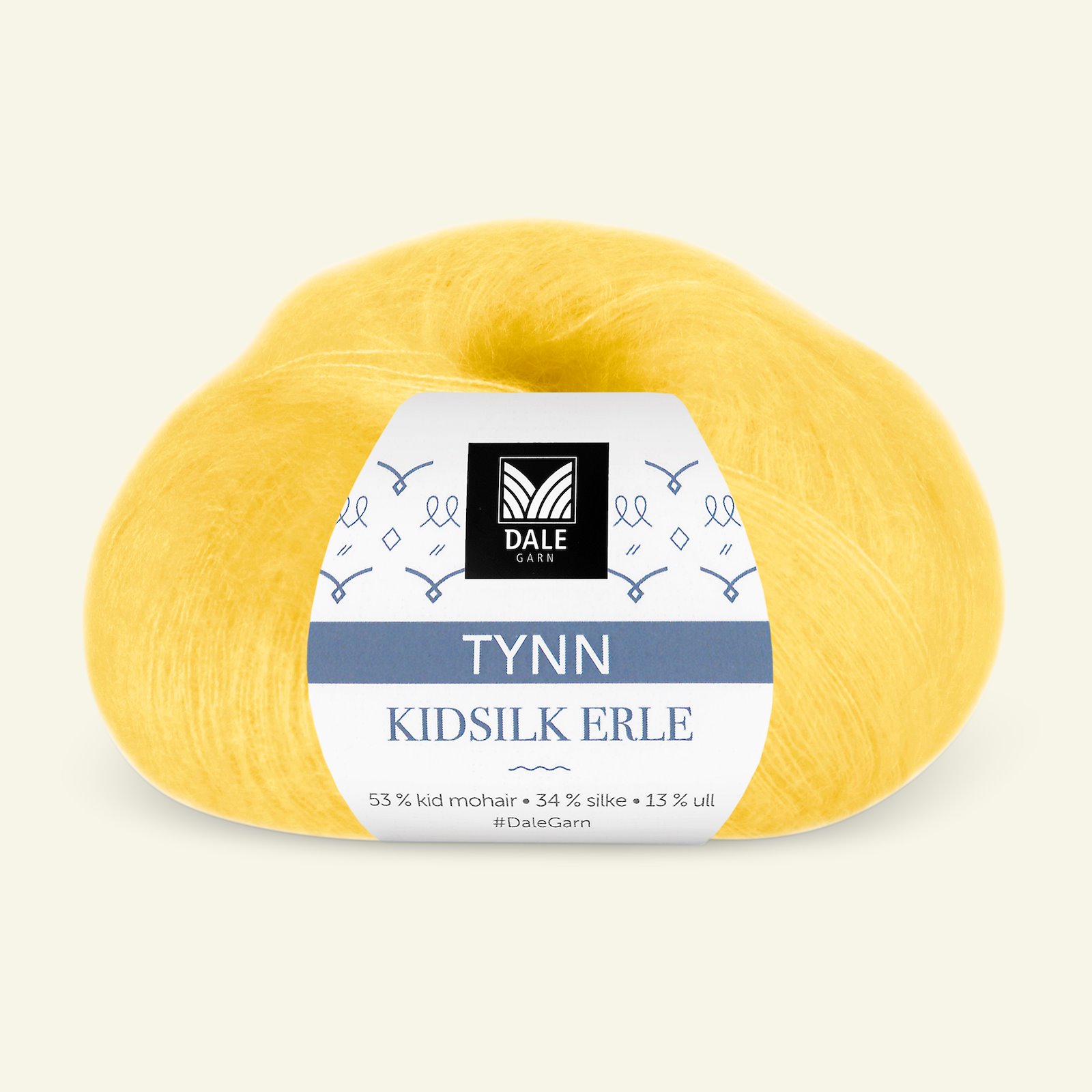 Dale Garn, silk mohair wool yarn "Tynn Kidsilk Erle", yellow (4033) 90000825_pack