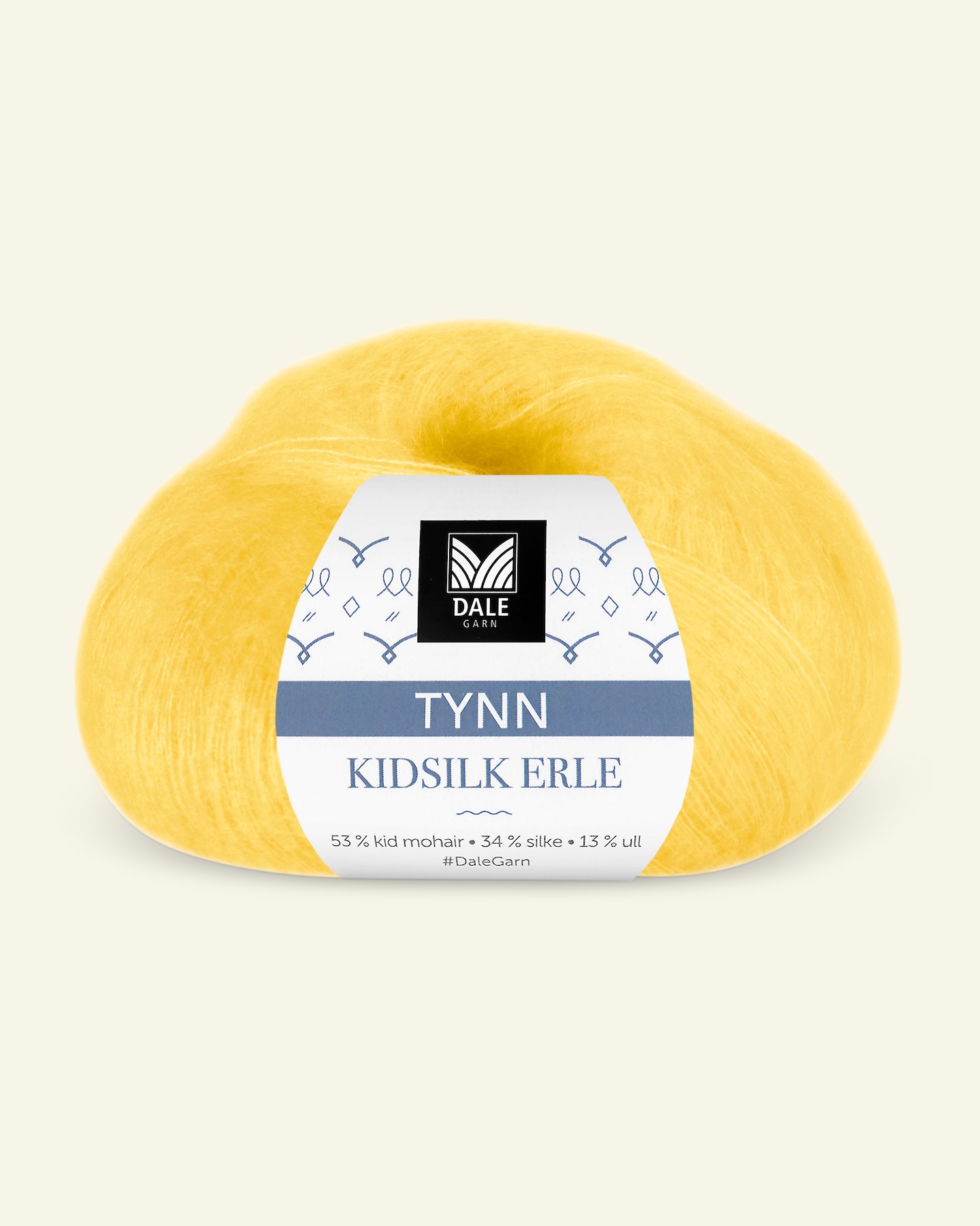 Dale Garn, silk mohair wool yarn "Tynn Kidsilk Erle", yellow (4033) 90000825_pack