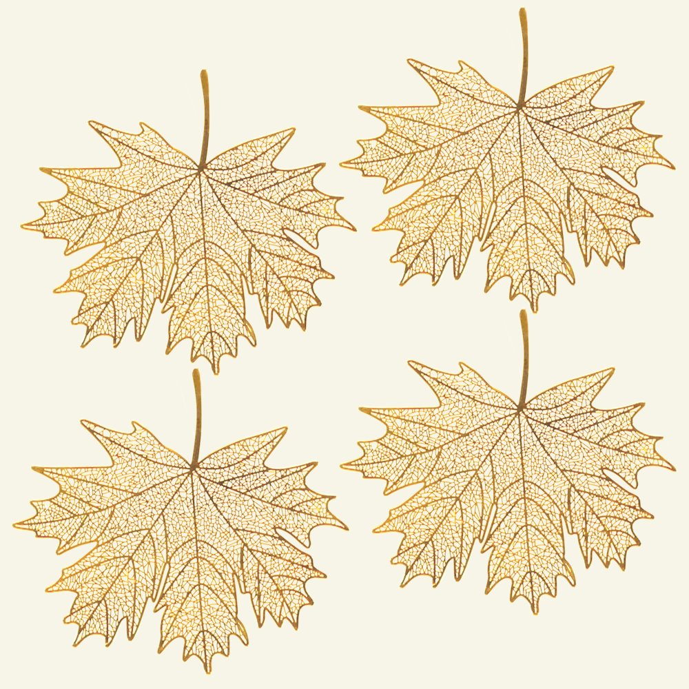 Deco metal leaf 75x70mm gold colored 20981_pack