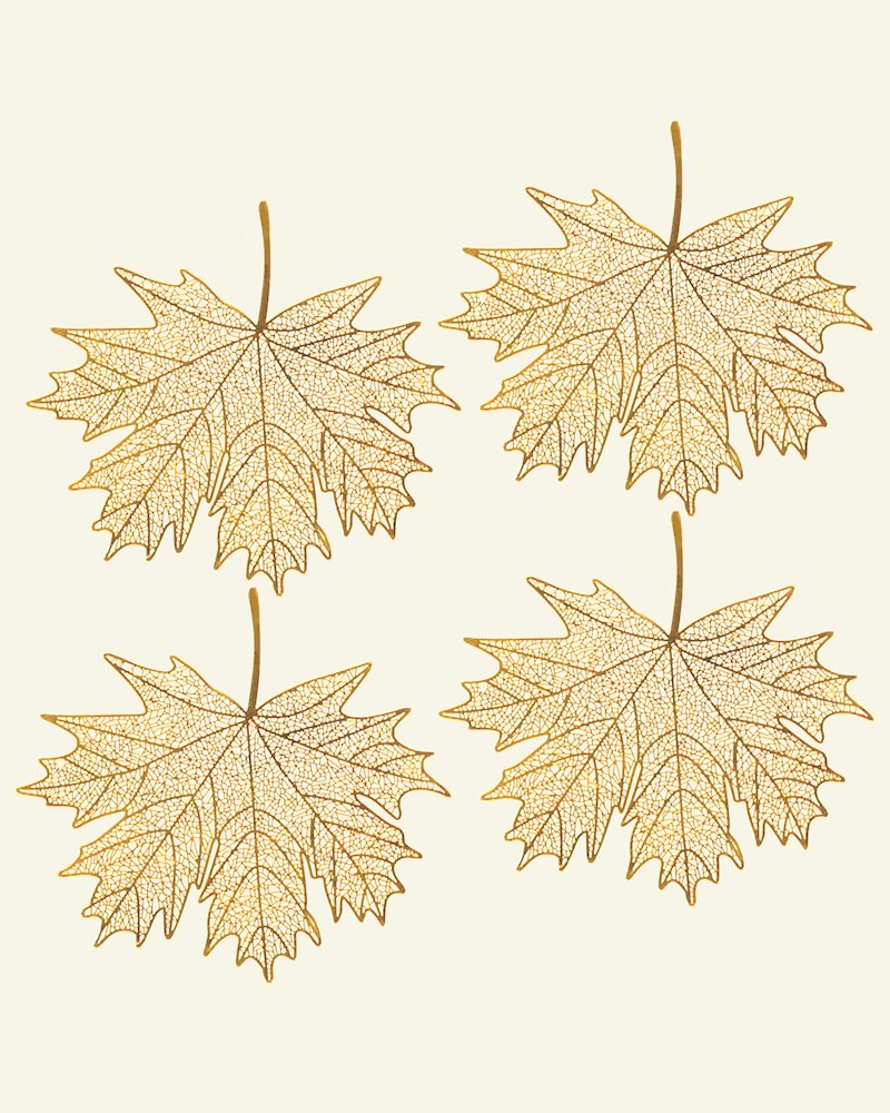 Deco metal leaf 75x70mm gold colored 20981_pack