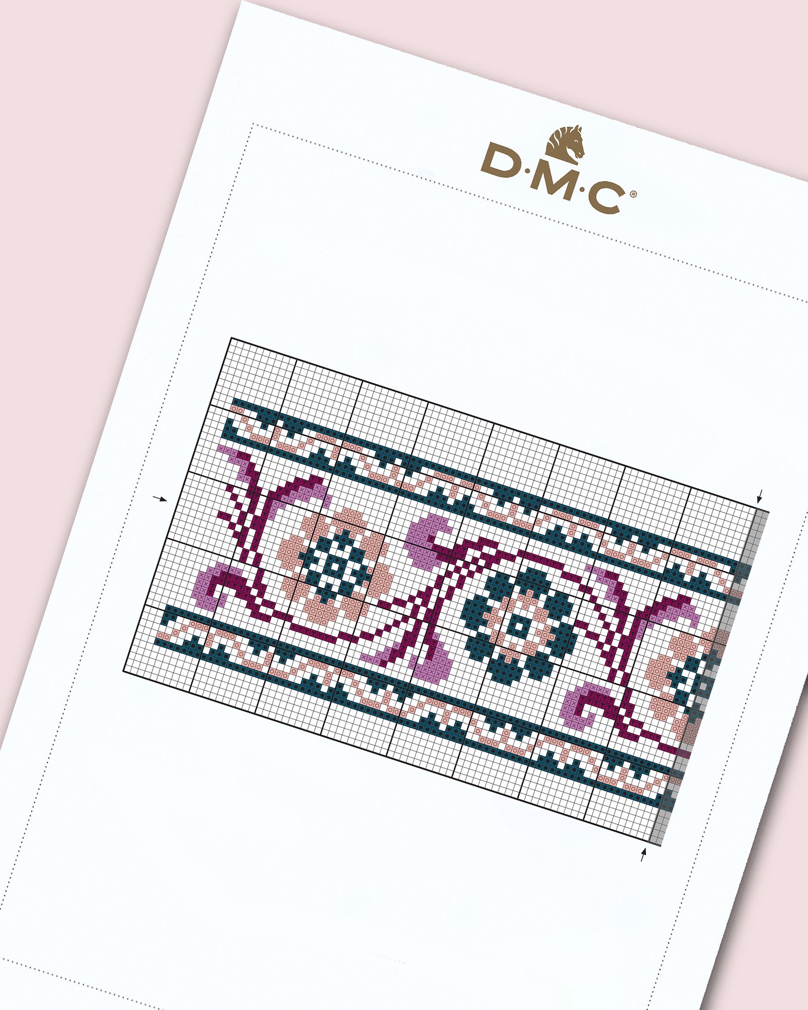 DMC Cross stitch template: Antique Floral Banner DIY1544_image.jpg
