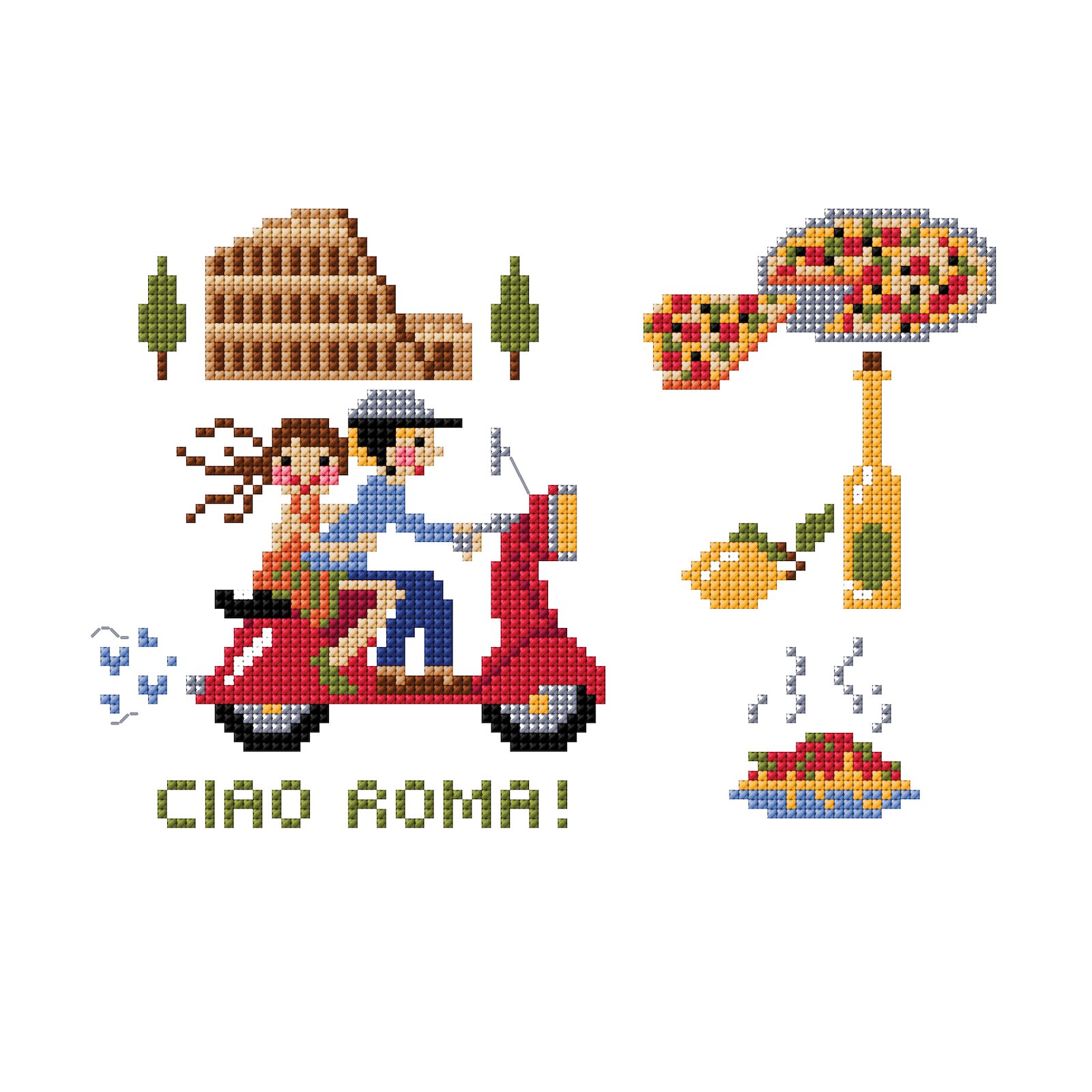 DMC Cross stitch template: Ciao Roma DIY1525_image_b.jpg