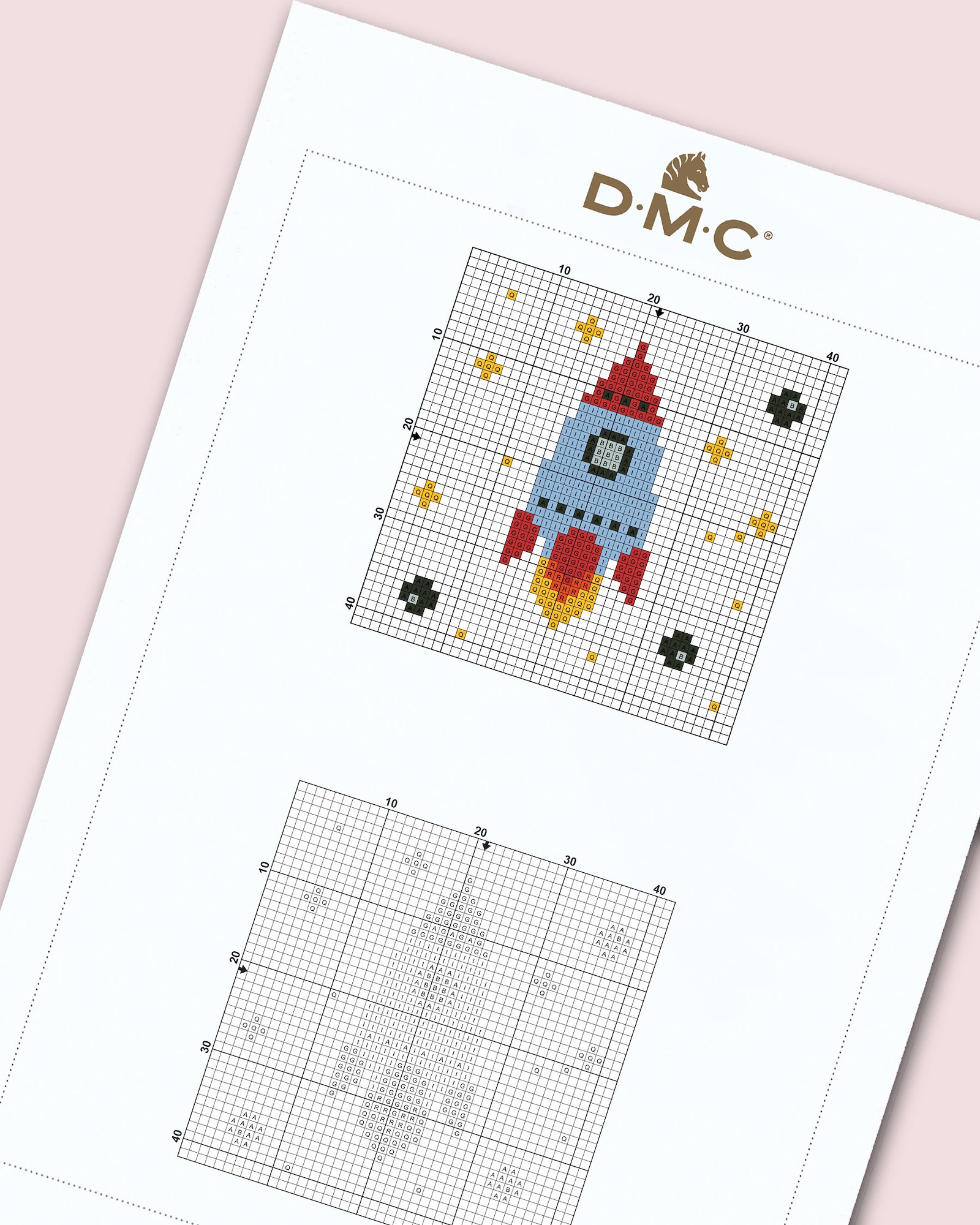 DMC Cross stitch template: Outer Space - Rocket DIY1531_image.jpg