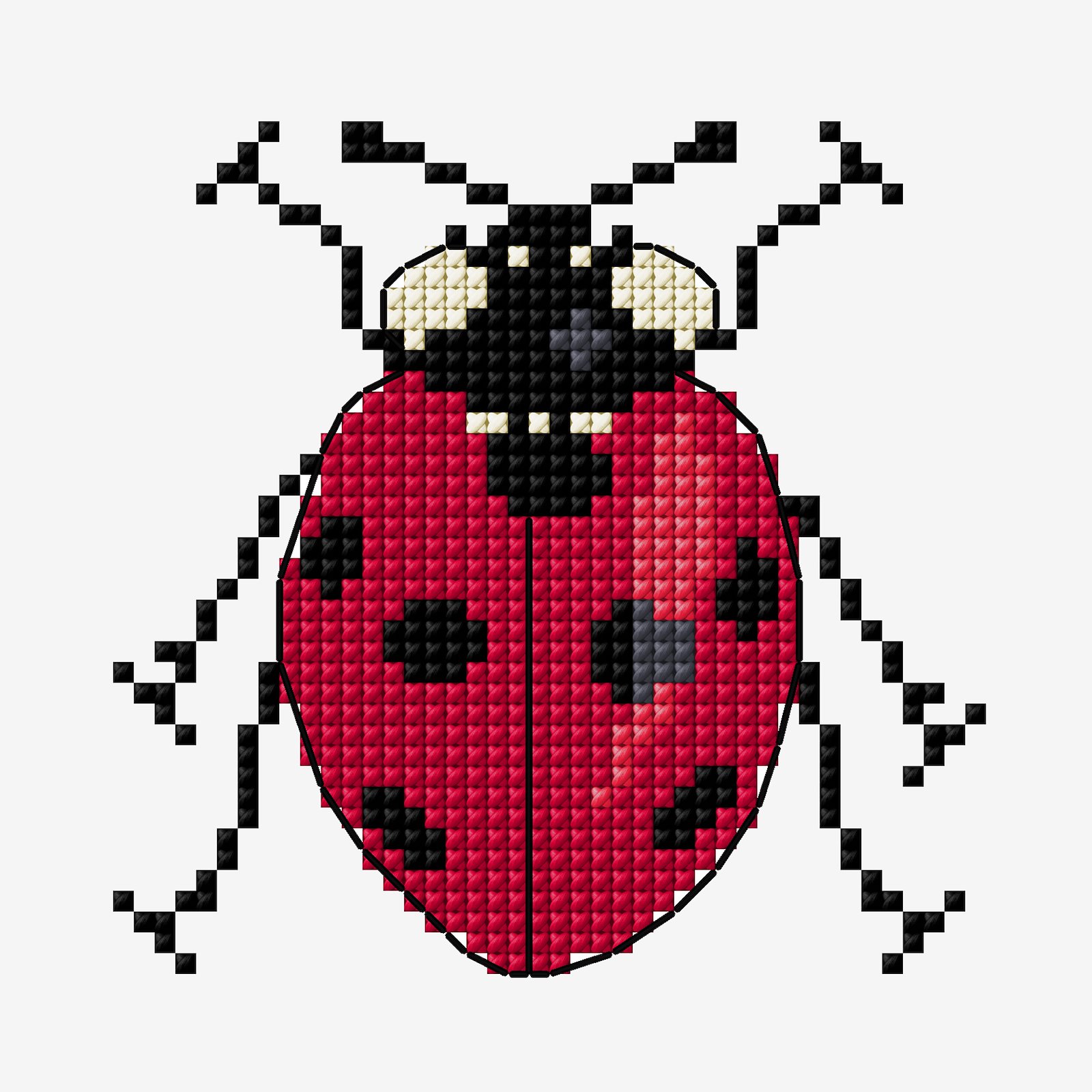 DMC Cross stitch template: Seven spot Ladybird DIY1534_image_b.jpg
