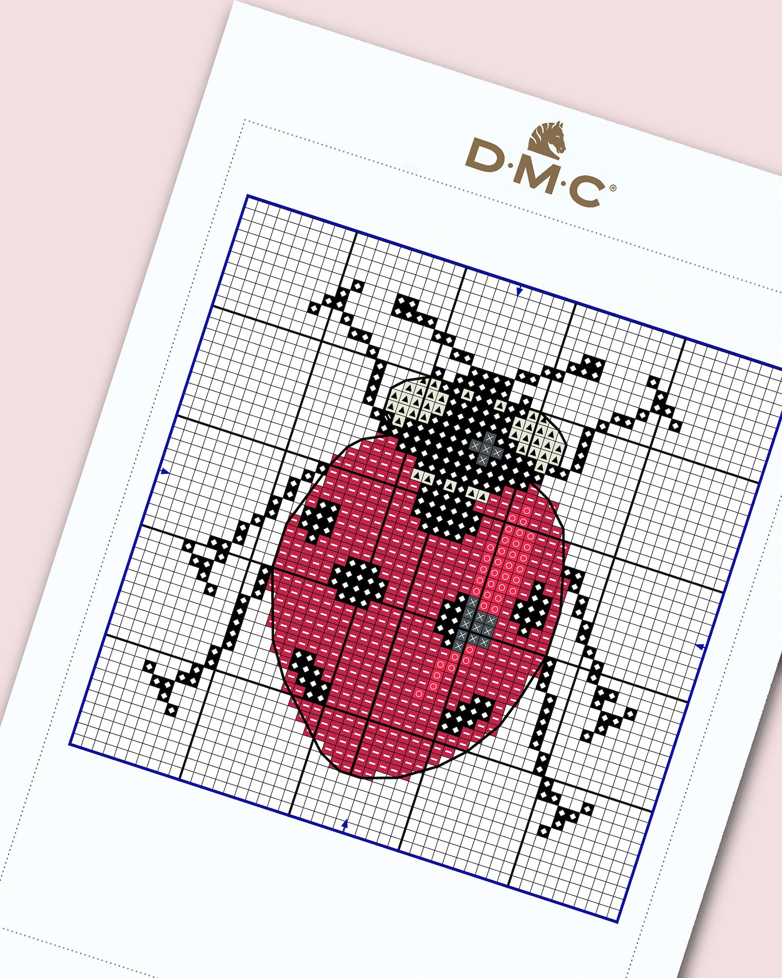 DMC Cross stitch template: Seven spot Ladybird DIY1534_image.jpg