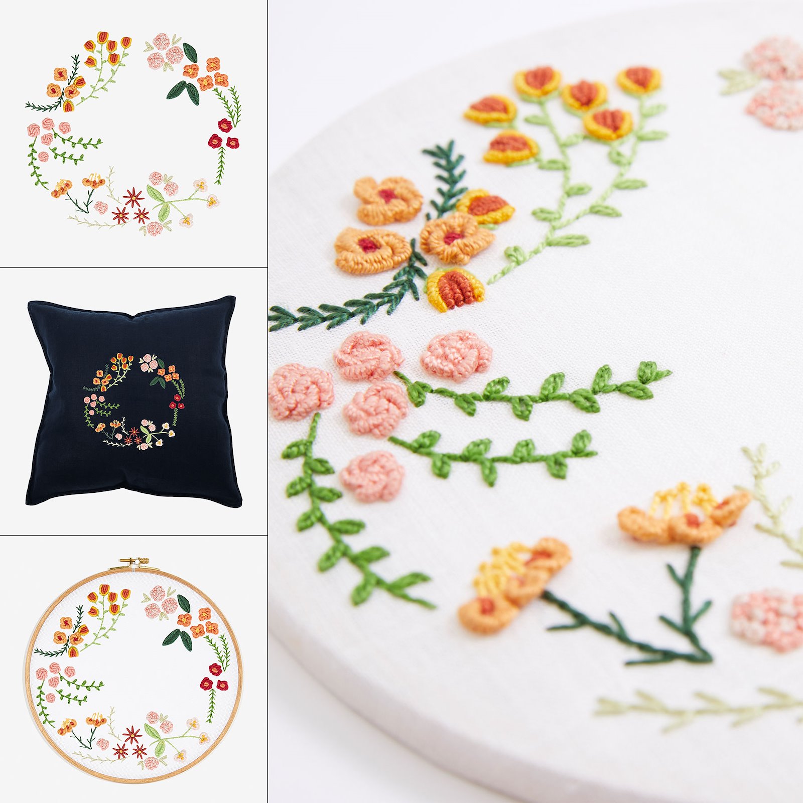 DMC Embroidery template : Autumn Flowers DIY1508_collage.jpg