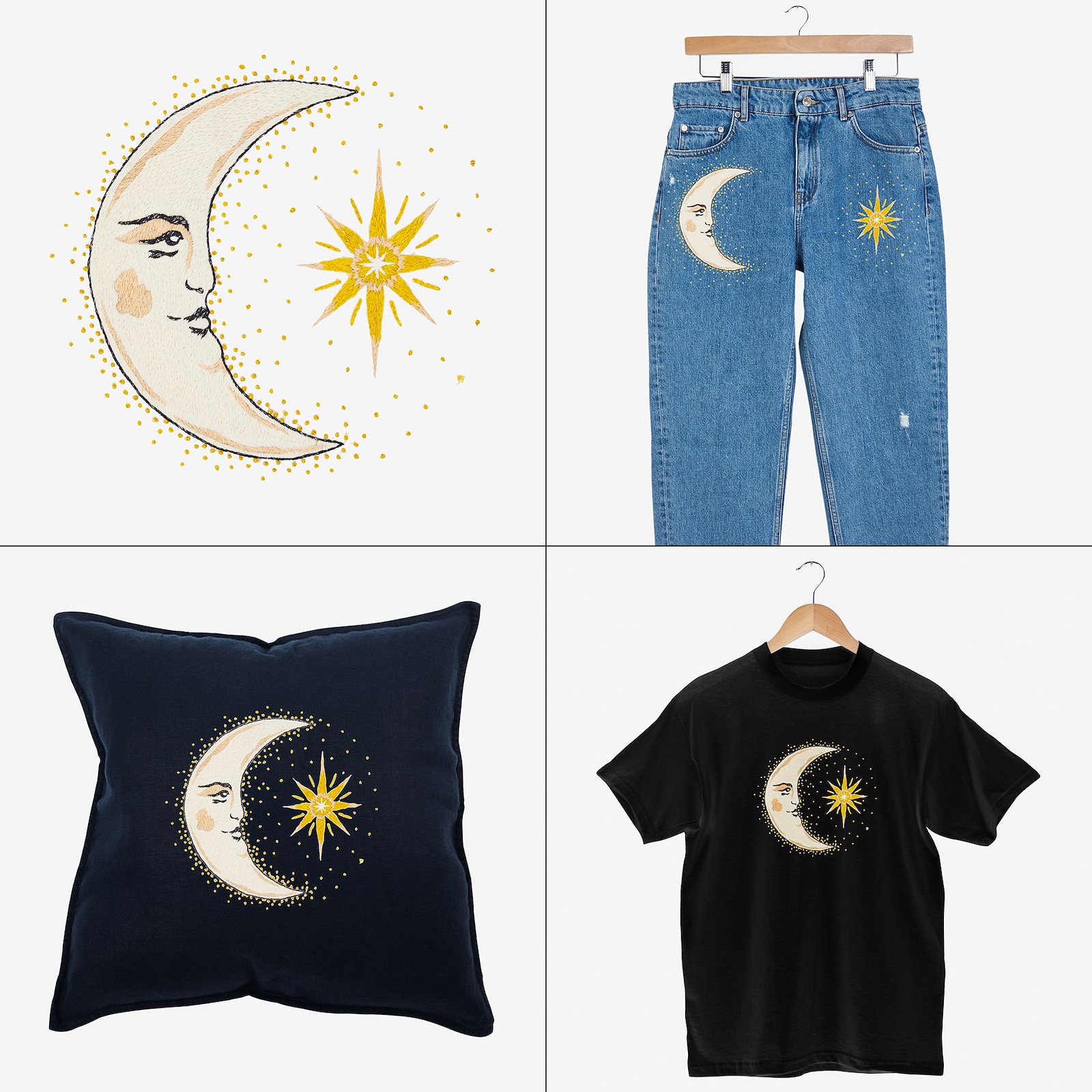 DMC Embroidery template : Good Night Moon DIY1506_collage.jpg