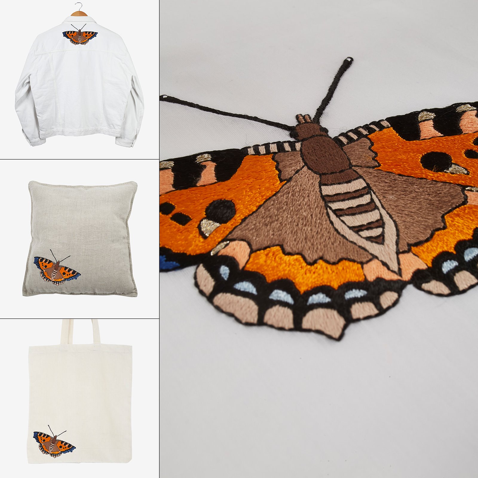 DMC Embroidery template : Small Tortoiseshell Butterfly DIY1519_collage.jpg