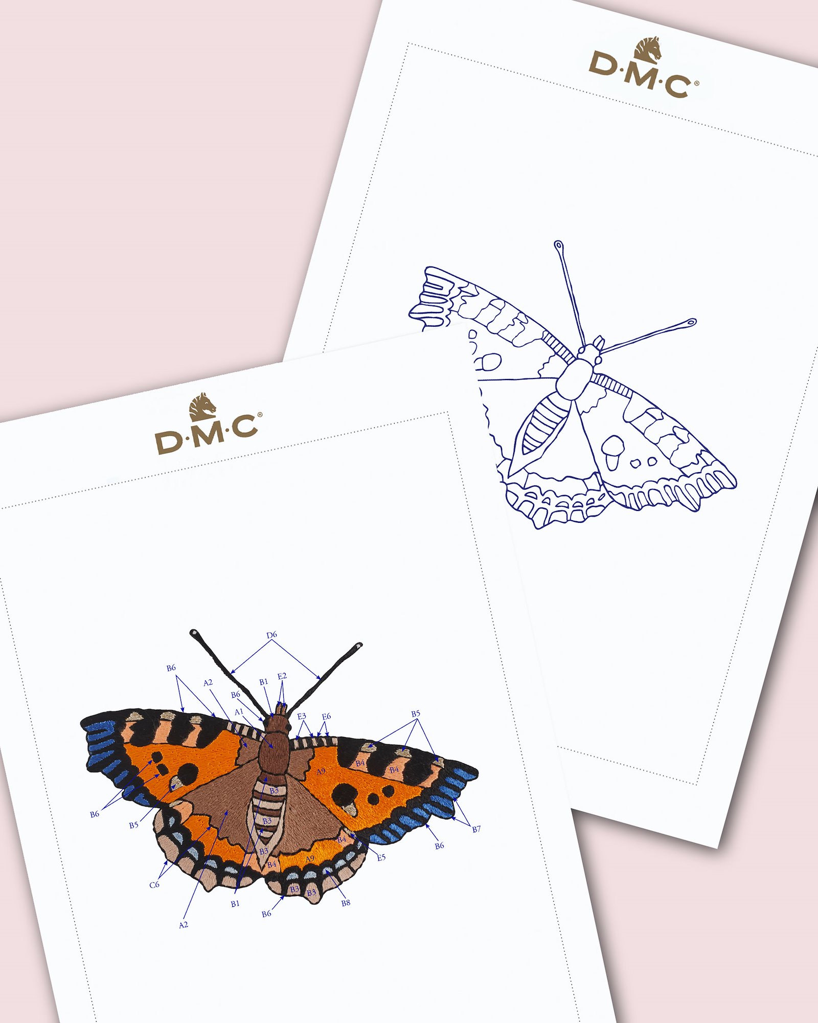 DMC Embroidery template : Small Tortoiseshell Butterfly DIY1519_image.jpg