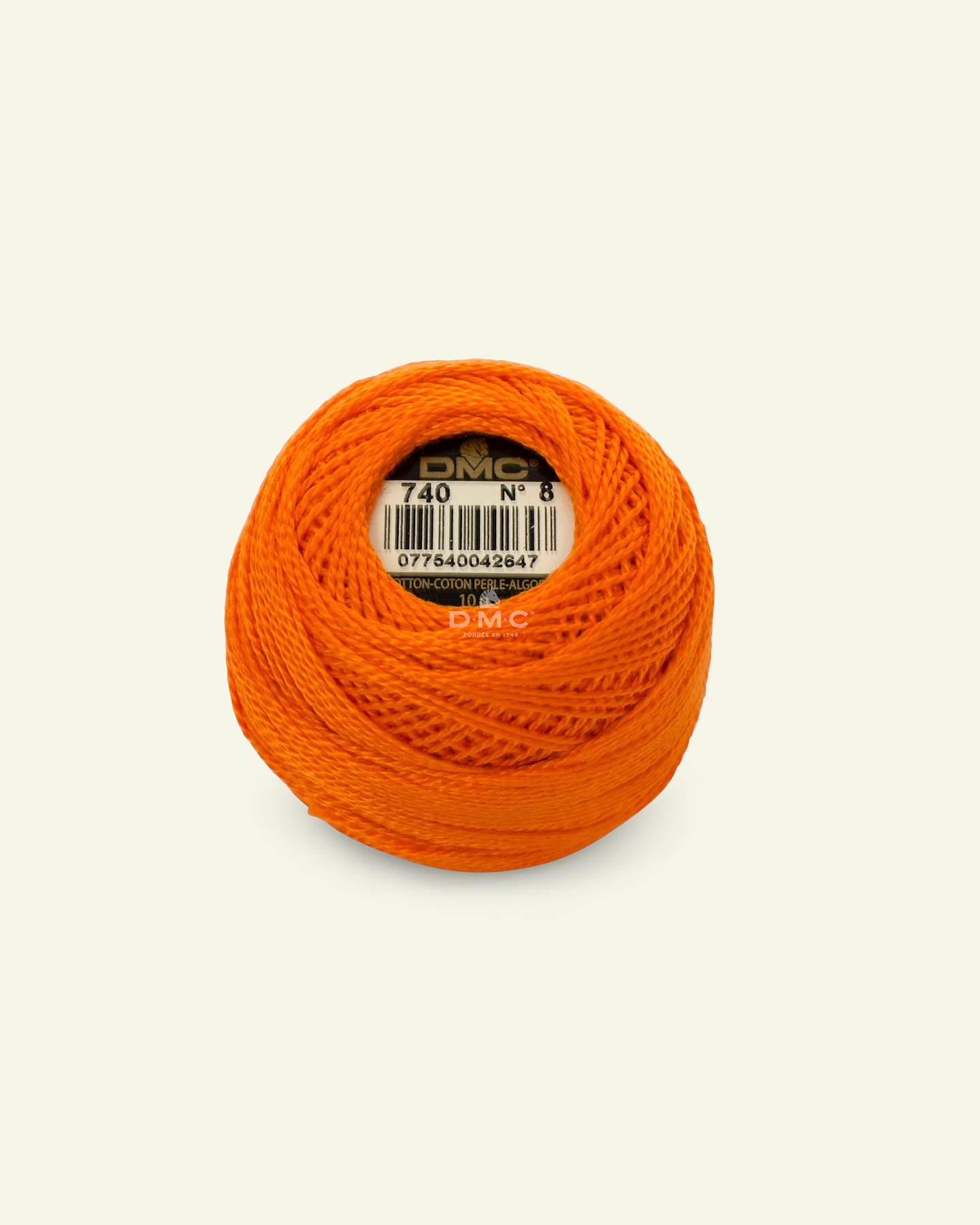 DMC pärlgarn nr. 8 orange|Art. 116 färg 740 (Coton Perlé) 35115_pack