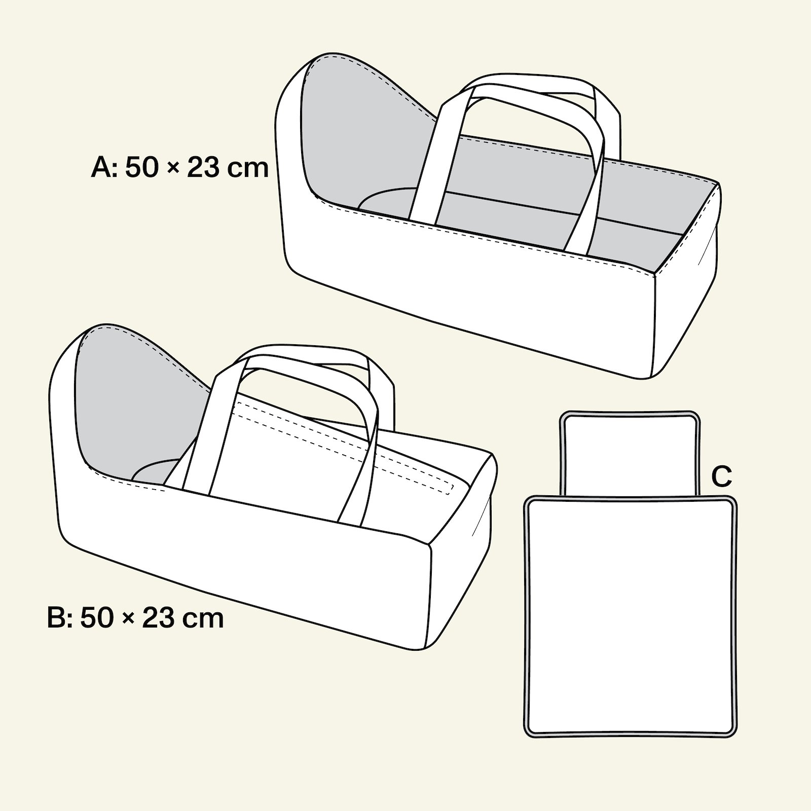 Dolls cradle, duver and pillow p90243_pack