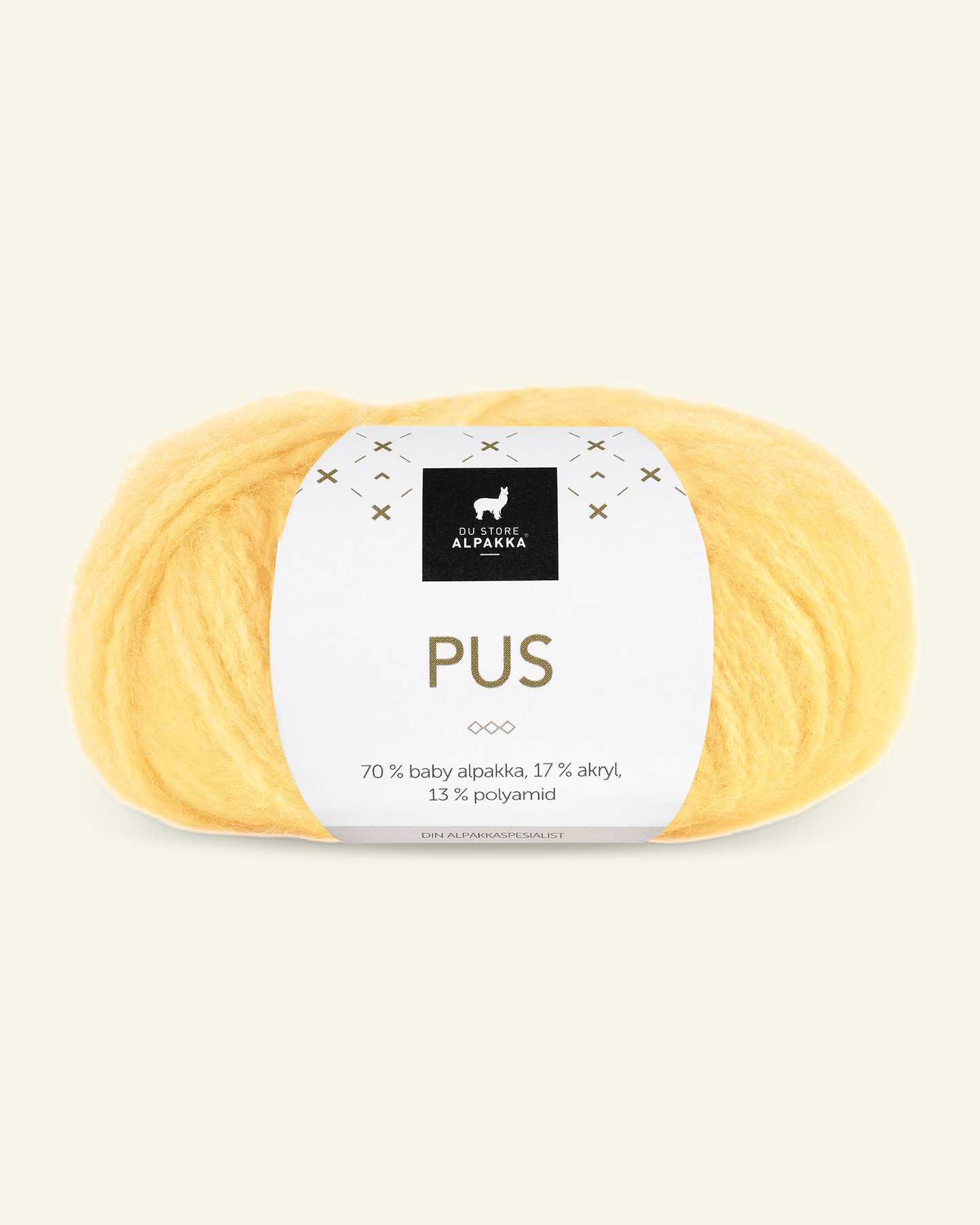 Du Store Alpakka, alpaca blandingsgarn "Pus", gul (4008) 90000715_pack