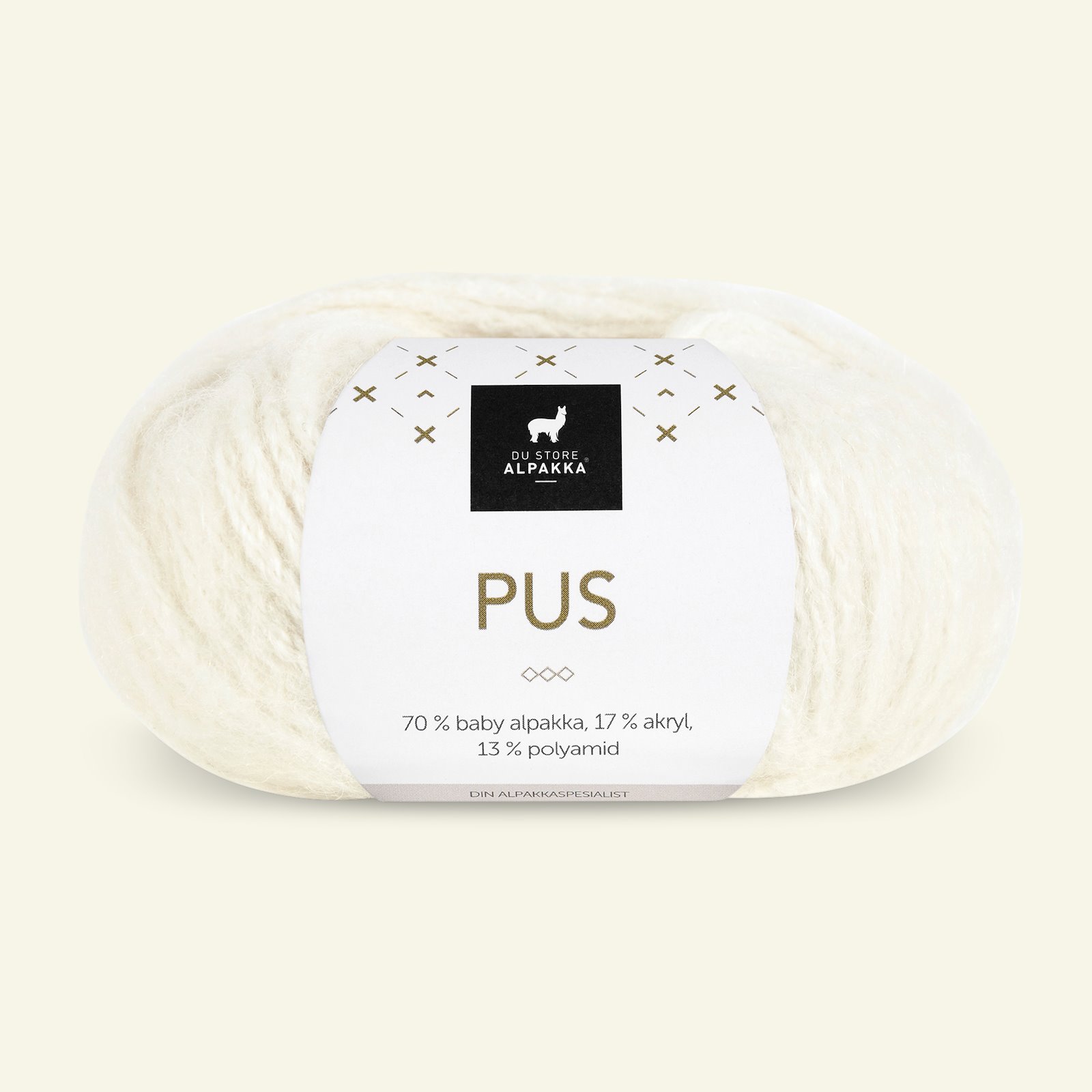 Du Store Alpakka, alpaca blandingsgarn "Pus", hvid (4031) 90000724_pack
