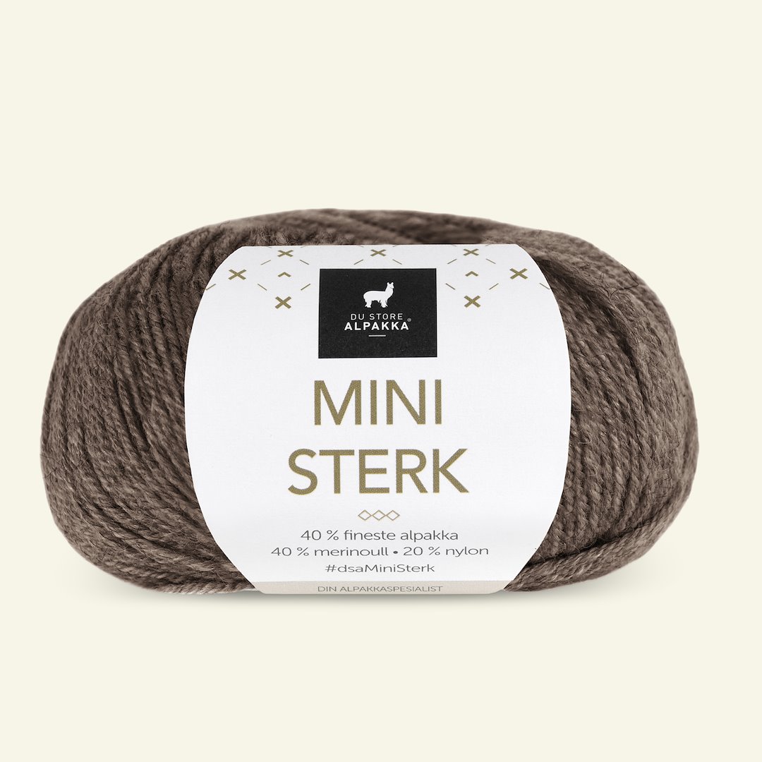 Se Du Store Alpakka, alpaca merino blandingsgarn "Mini Sterk", brun melange (824) hos Selfmade