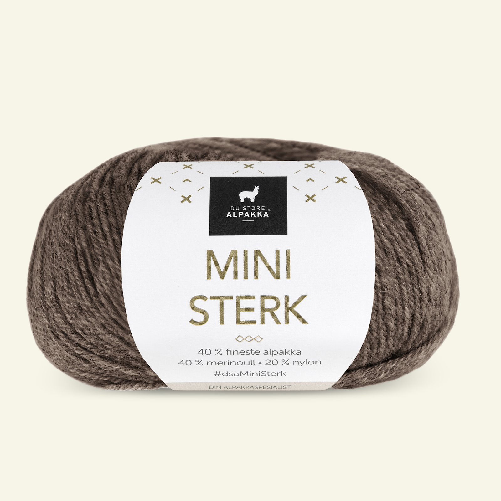 Du Store Alpakka, alpaca merino blandingsgarn "Mini Sterk", brun melange (824) 90000628_pack