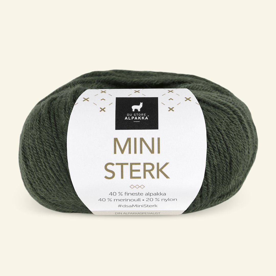 Se Du Store Alpakka, alpaca merino blandingsgarn "Mini Sterk", flaskegrøn (860) hos Selfmade