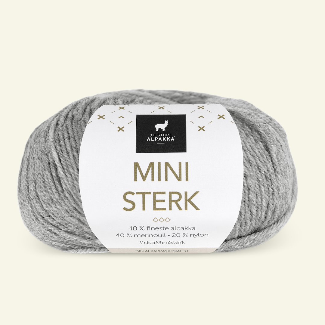 Se Du Store Alpakka, alpaca merino blandingsgarn "Mini Sterk", grå melange (822) hos Selfmade