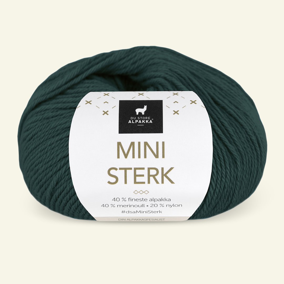 Se Du Store Alpakka, alpaca merino blandingsgarn "Mini Sterk", gran grøn (907) hos Selfmade