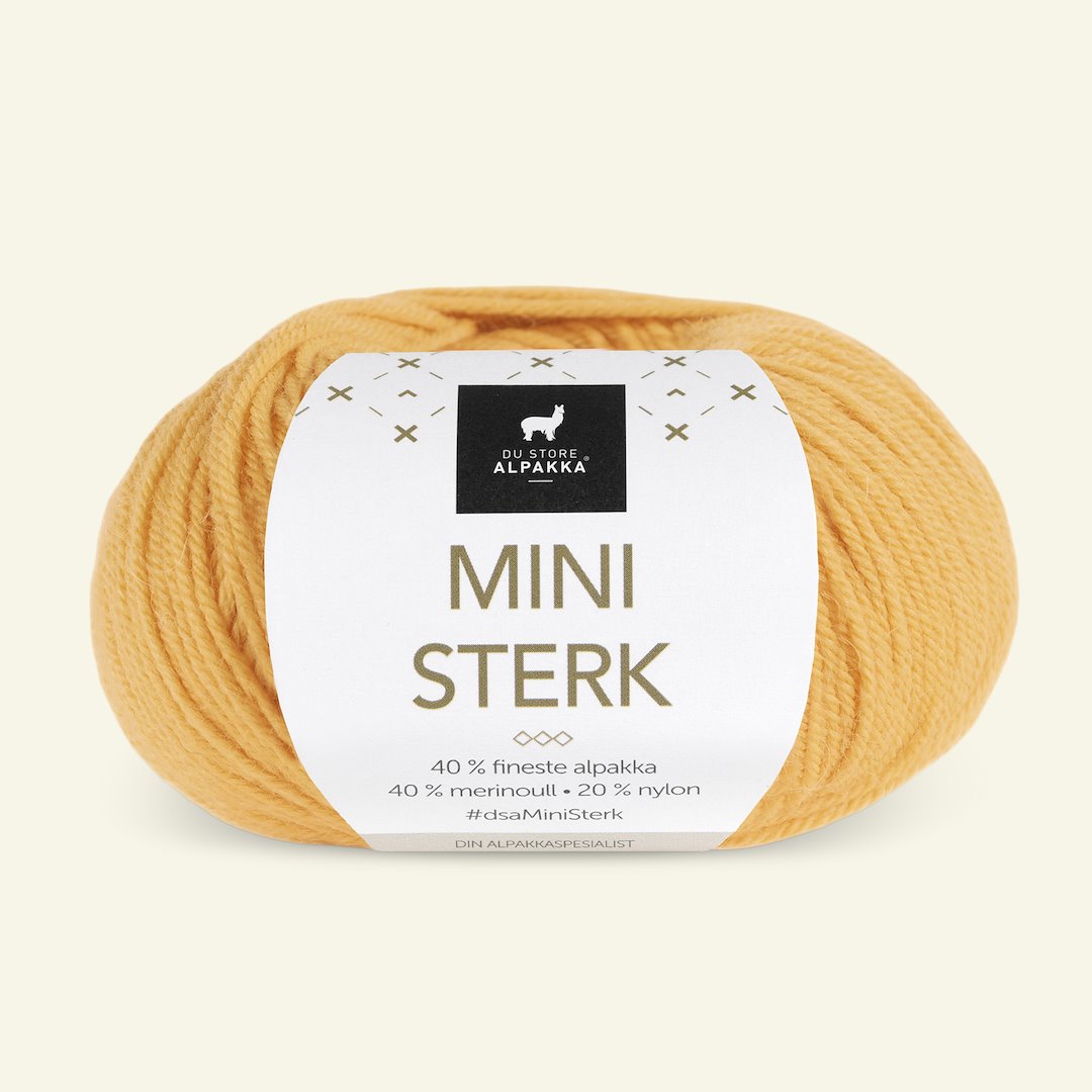 Se Du Store Alpakka, alpaca merino blandingsgarn "Mini Sterk", gul (855) hos Selfmade
